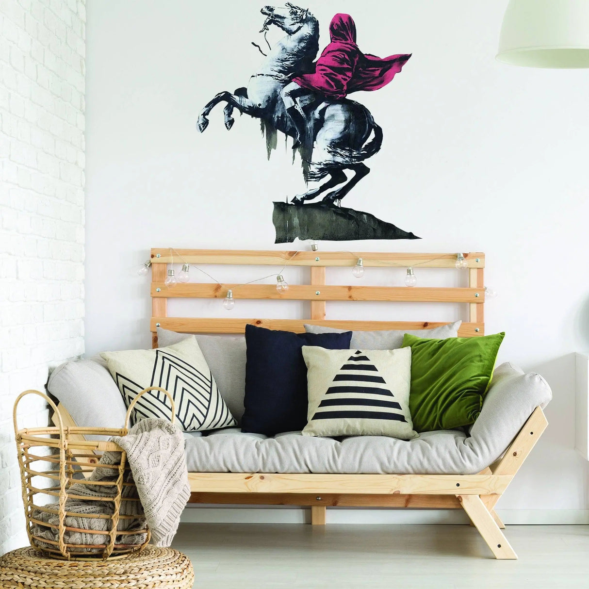 Napoleon vinyl wall art decal in a stylish living room, enhancing artistic home decor with a premium look.
