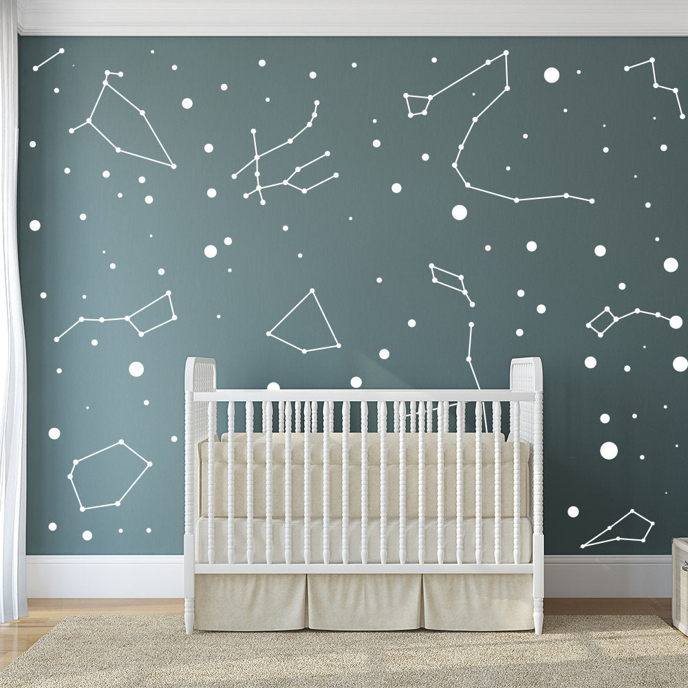 Constellation Stickers Zodiac Wallpaper Sticker - Star Stickers For Wall - 79 x 79 inches (200 x 200 cm))