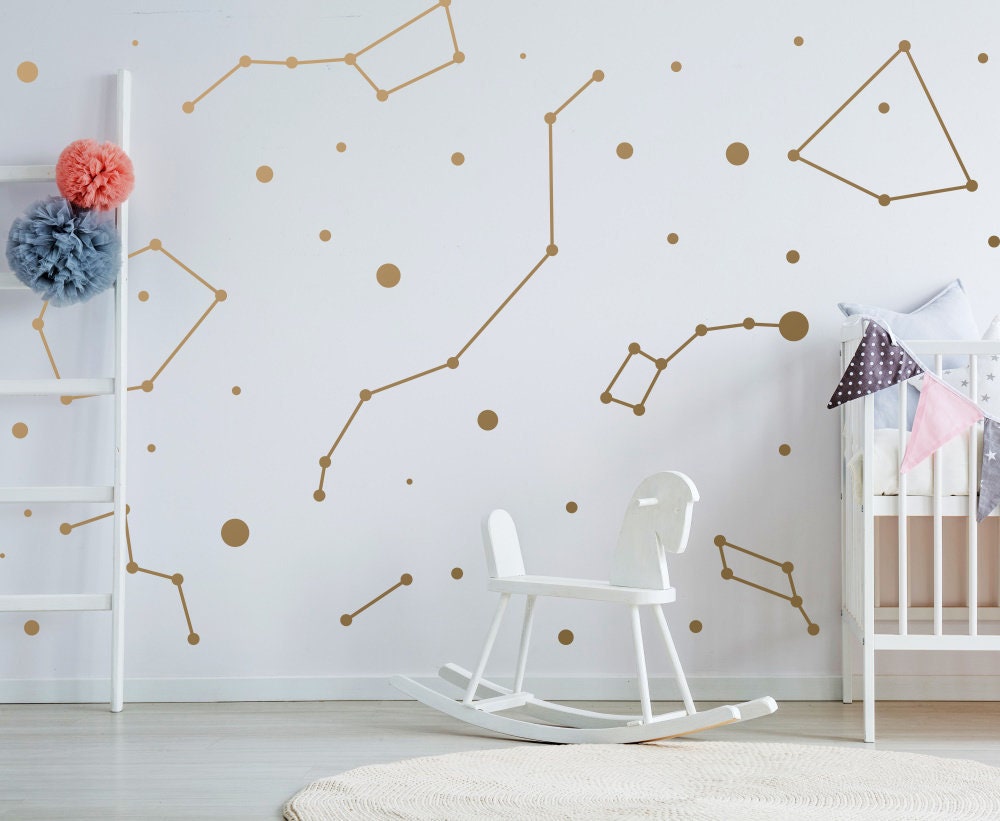 Constellation Stickers Zodiac Wallpaper Sticker - Star Stickers For Wall - 79 x 79 inches (200 x 200 cm))