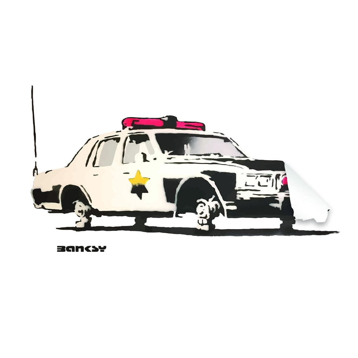 Police Car Wall Vinyl Sticker - Officer Art Mural Decal Label