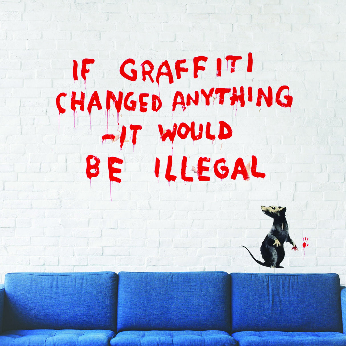 Banksy Illegal Rat Vinyl Wall Sticker - Art Home Decor Cool And Premium Waterproof Decal