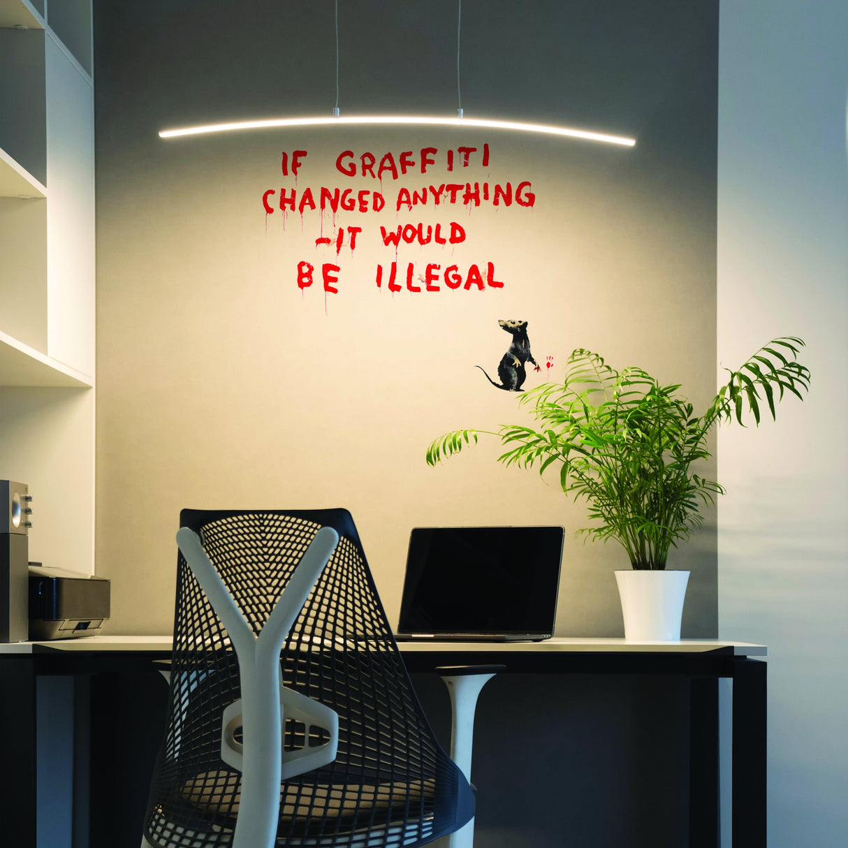 Banksy Illegal Rat Vinyl Wall Sticker - Art Home Decor Cool And Premium Waterproof Decal