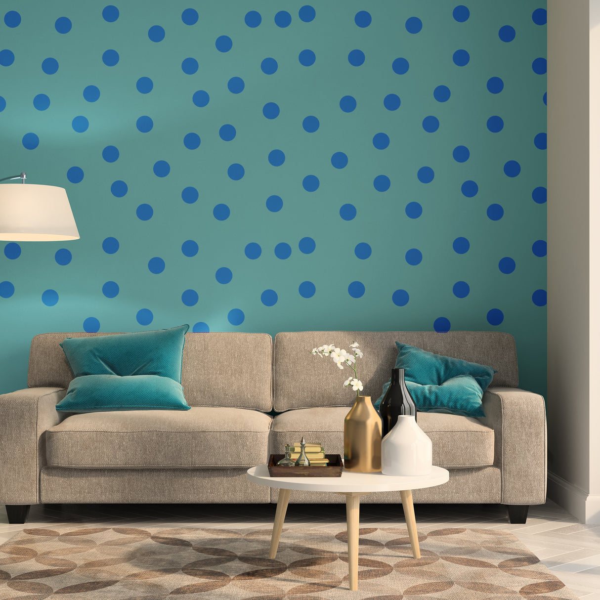 Circle Wall Stickers - Blue 2 Inches Round Dot Labels