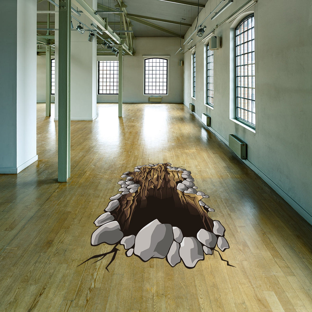 3d Floor Decal - Large Peel And Stick Portal Flooring Vinyl Sticker Decor For Kid Living Room