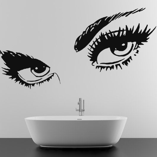 Woman Eyes Sticker Bedroom Wall Decor For Women - Female Eye Lash Beautiful Room Eyebrow Decal