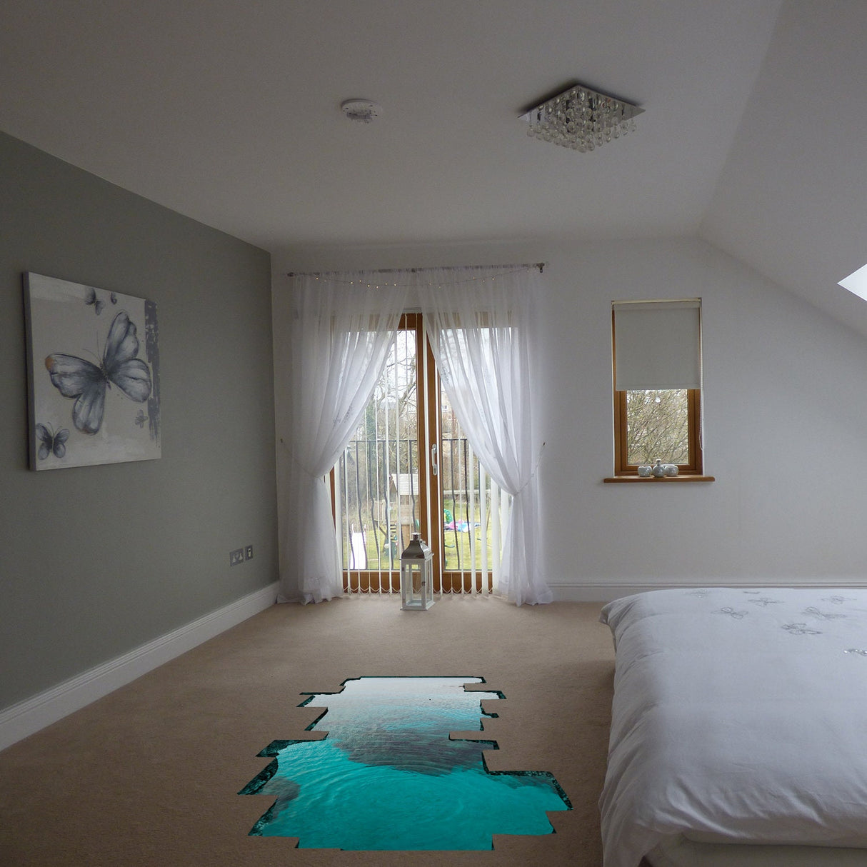 3d Floor Sea Decal - The Flooring Ocean Hole Sticker Decor For Kid Living Room Bathroom