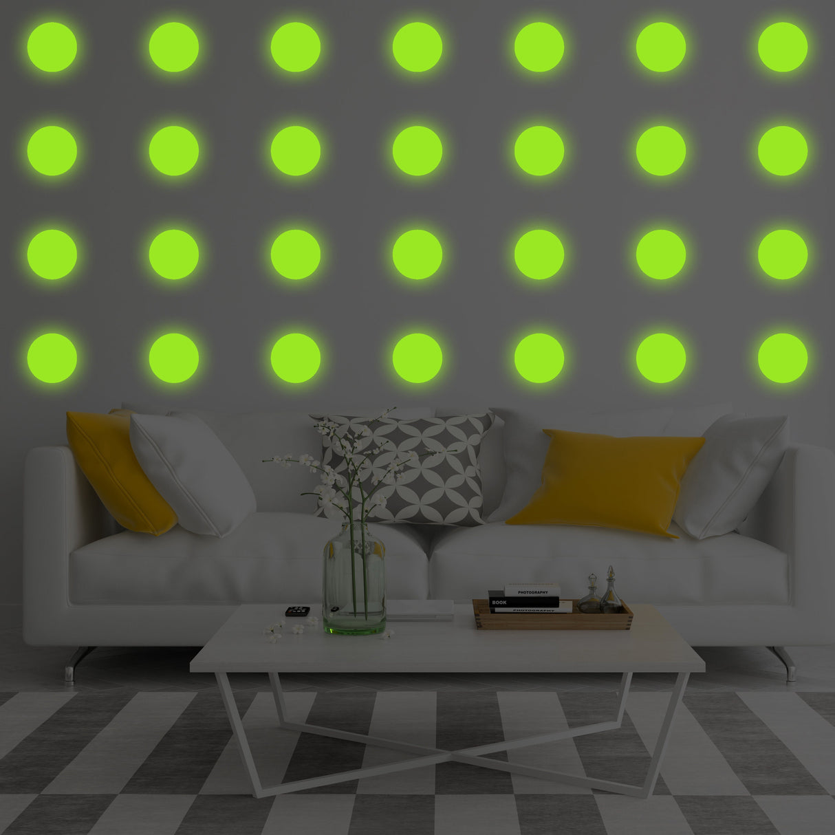40x Glow In Dark Dots Wall Stickers - Luminous Ceiling Sticker Decals