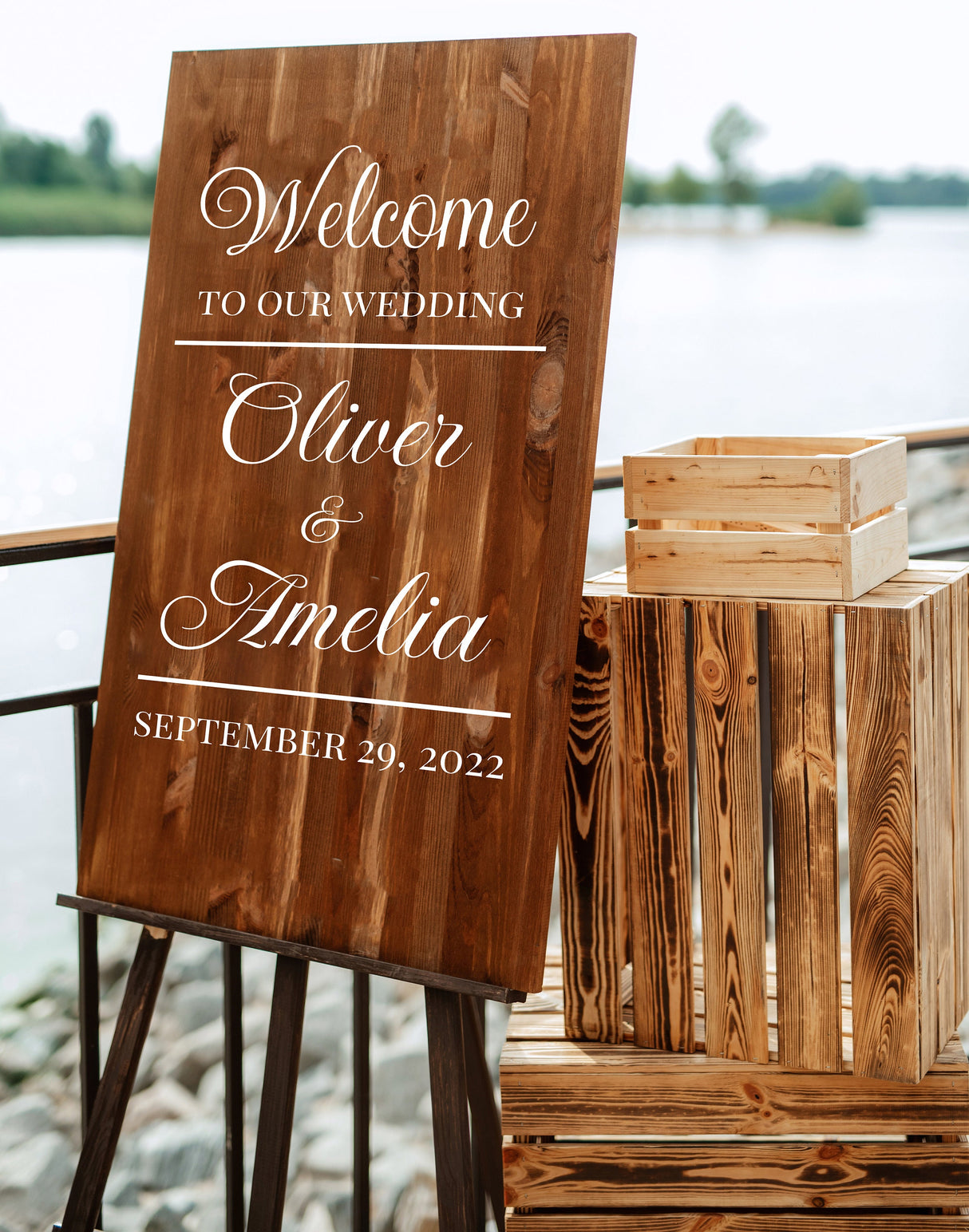 Welcome To Our Wedding Sign Decal - Custom Name Vinyl Sticker For Mirror Wedding Ceremony