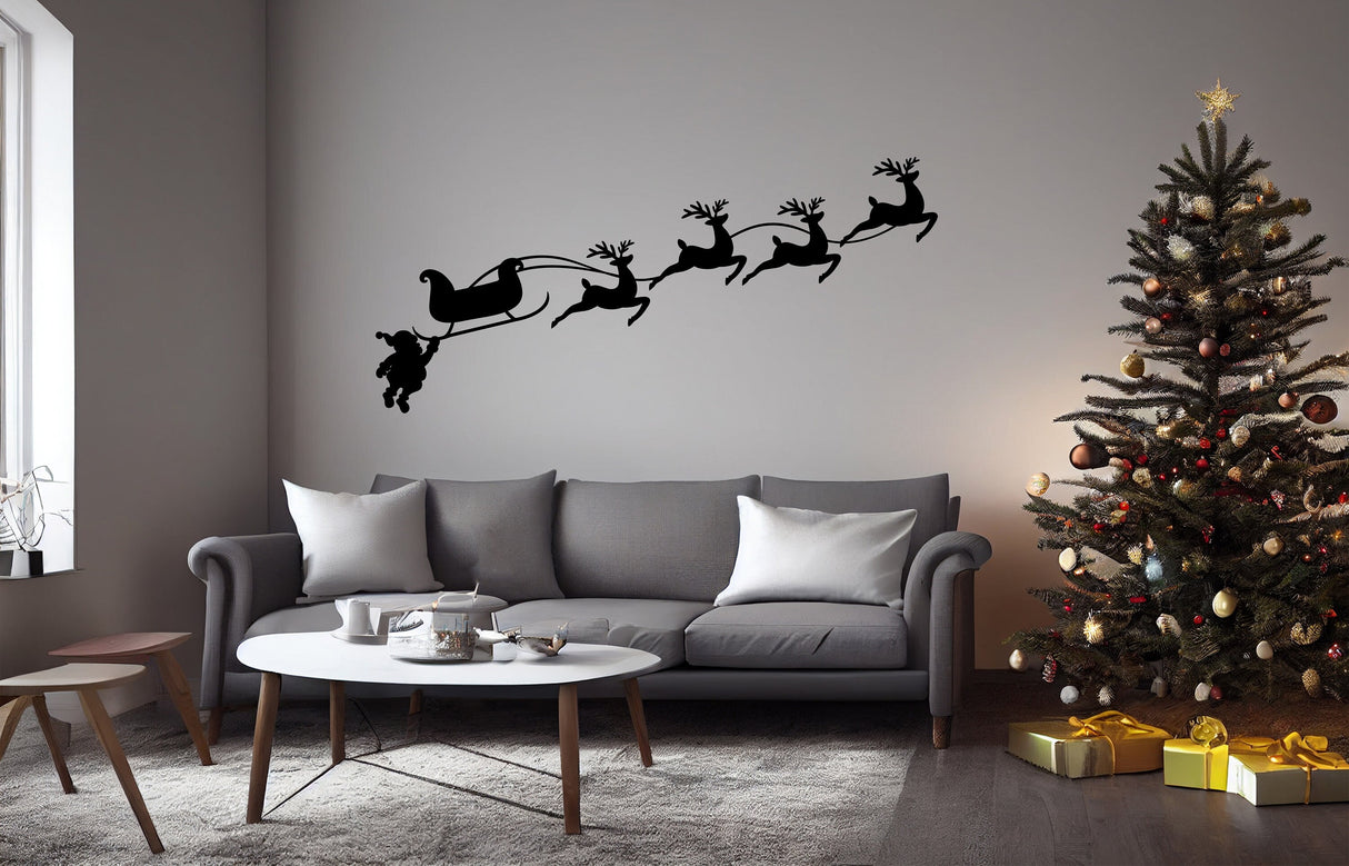 Humorous Santa and Reindeer Decor