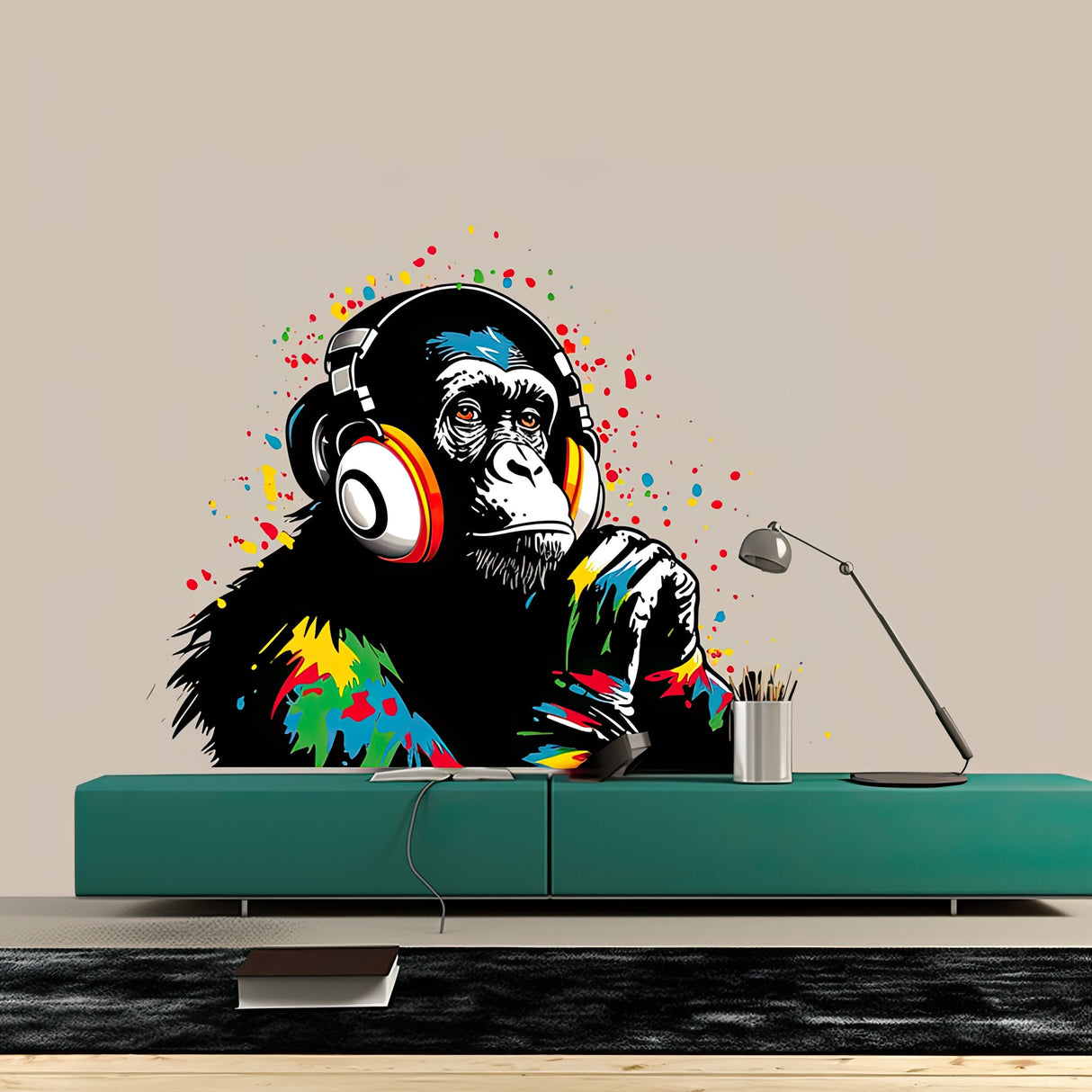 DJ Monkey Vinyl Wall Decal