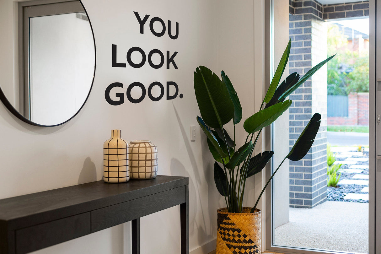 You Look Good Square Mirror Decal - Uplifting Bathroom Mirror Sticker