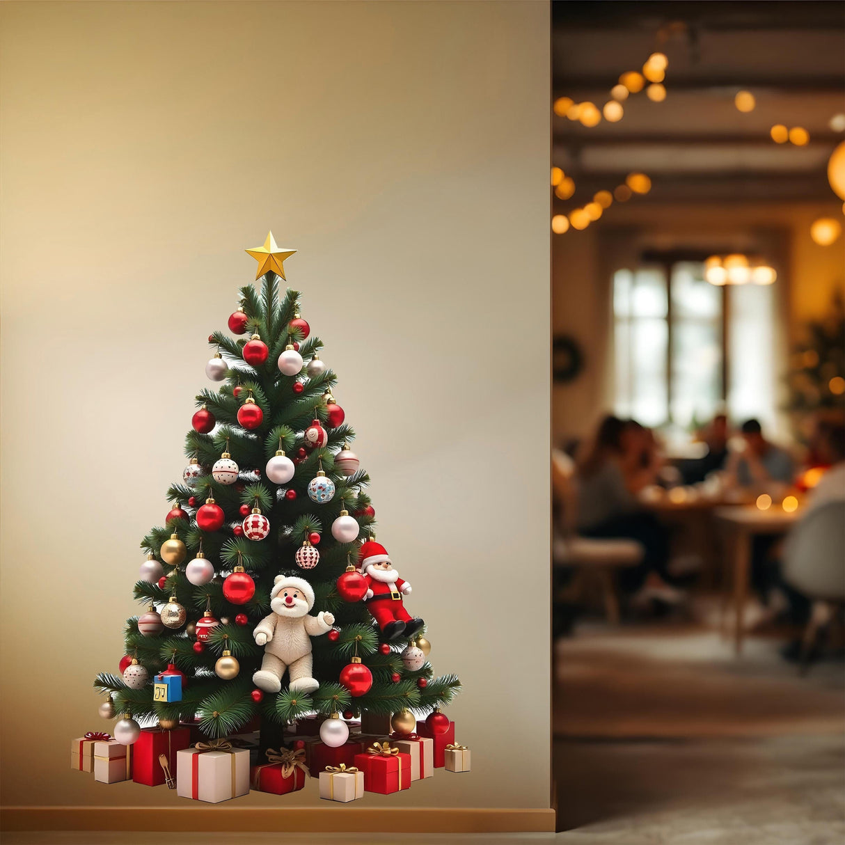 Interactive Christmas Tree Wall Sticker Decal | Customizable Writeable 3D Holiday Decor | Festive Christmas Tree Mural for Home Kids Room *!