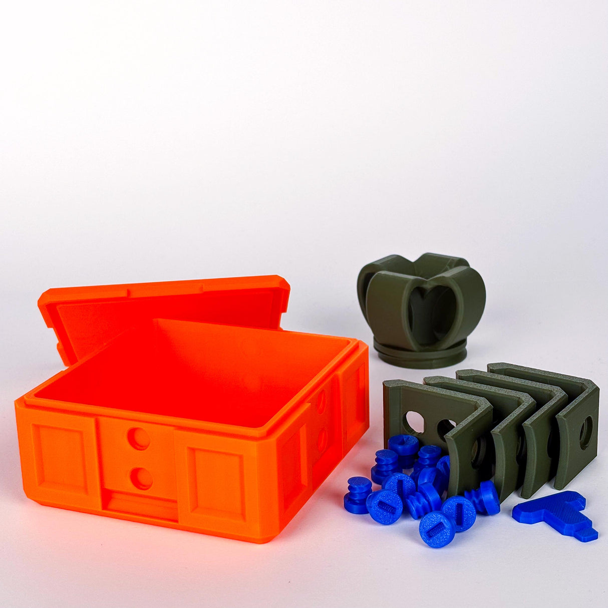 Colorful mini annoying gift box with screws and puzzle pieces for fun challenges and gag gifts.