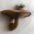 3D printed mushroom floating wall shelf with plant, showcasing a unique organic design and modern decor