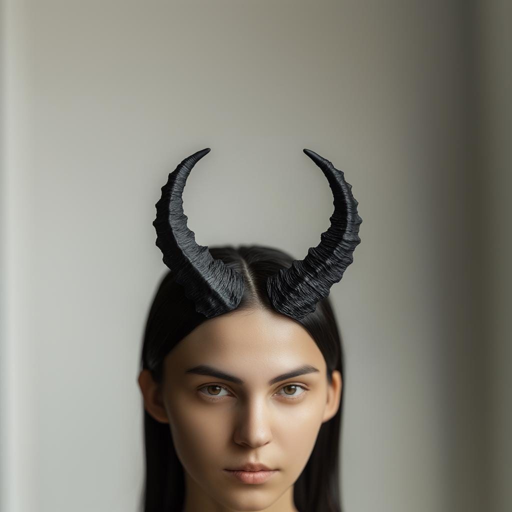 Textured Demon Horns | 3D Printed Gothic Cosplay Horns | Fantasy Costume Headdress