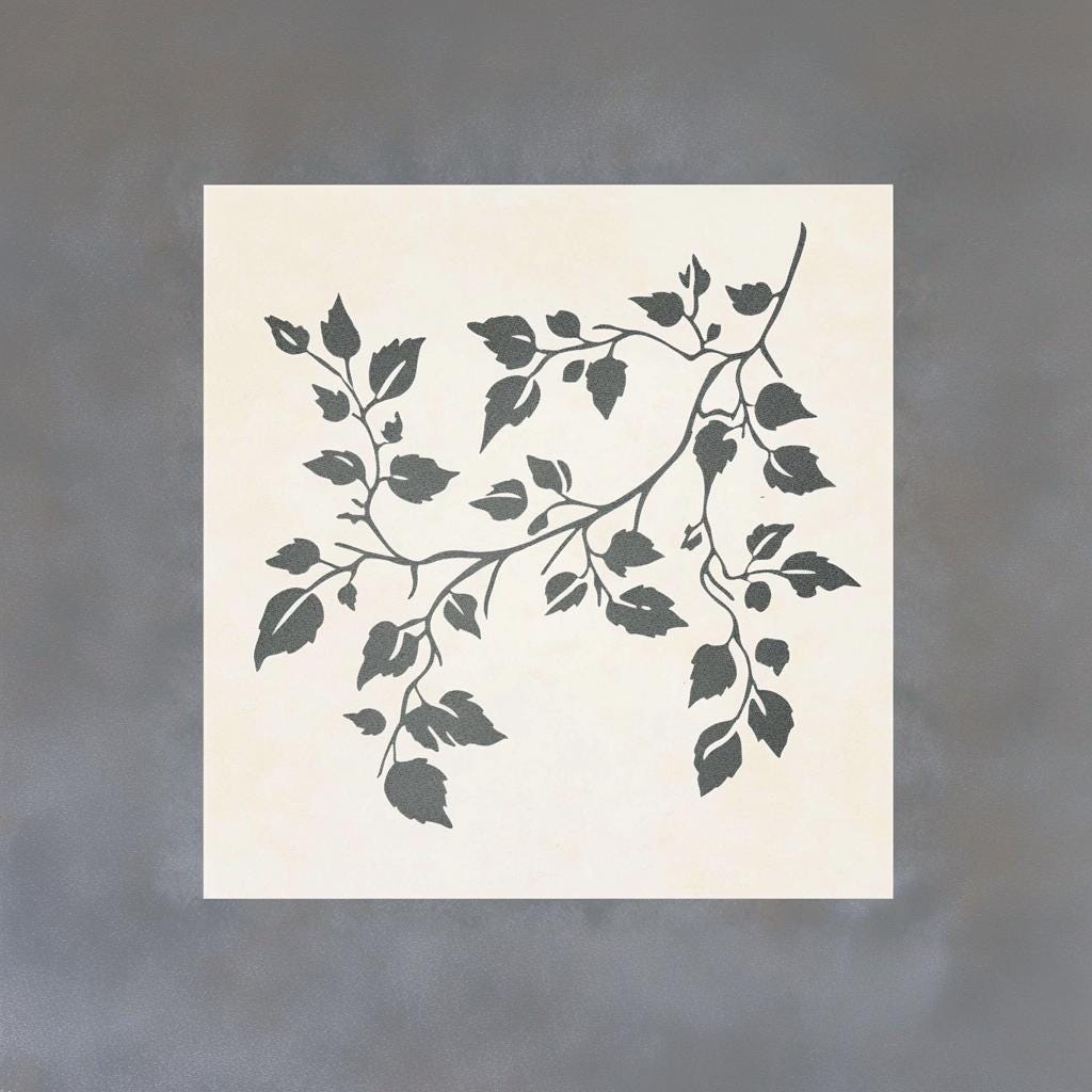 Reusable vine stencil design featuring elegant floral patterns for home decor and craft projects.