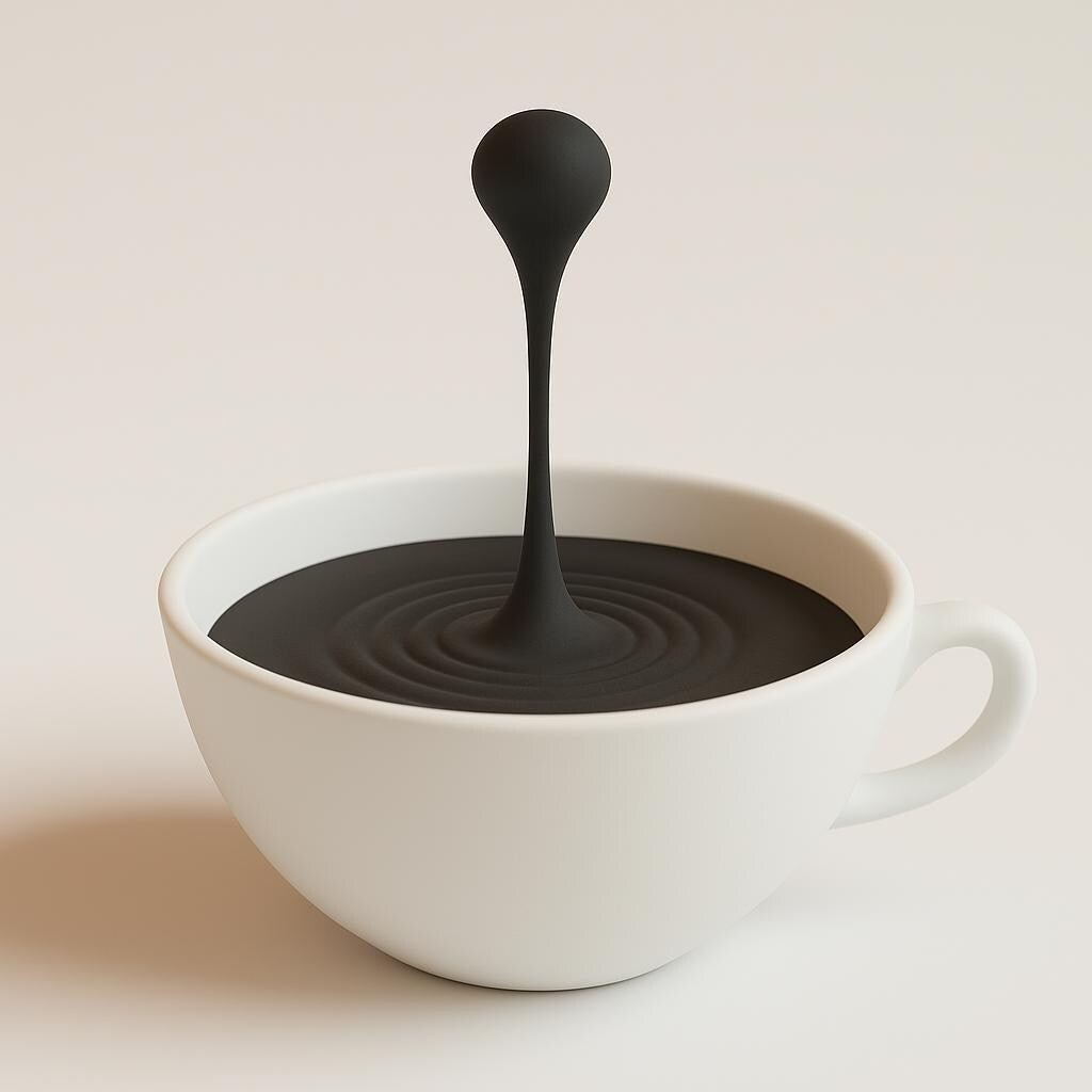 3D Printed Coffee Art | Floating Coffee Drop Sculpture Optical Illusion Desk Decor | Coffee Bar Display Coffee Lover Gift | Barista Decor