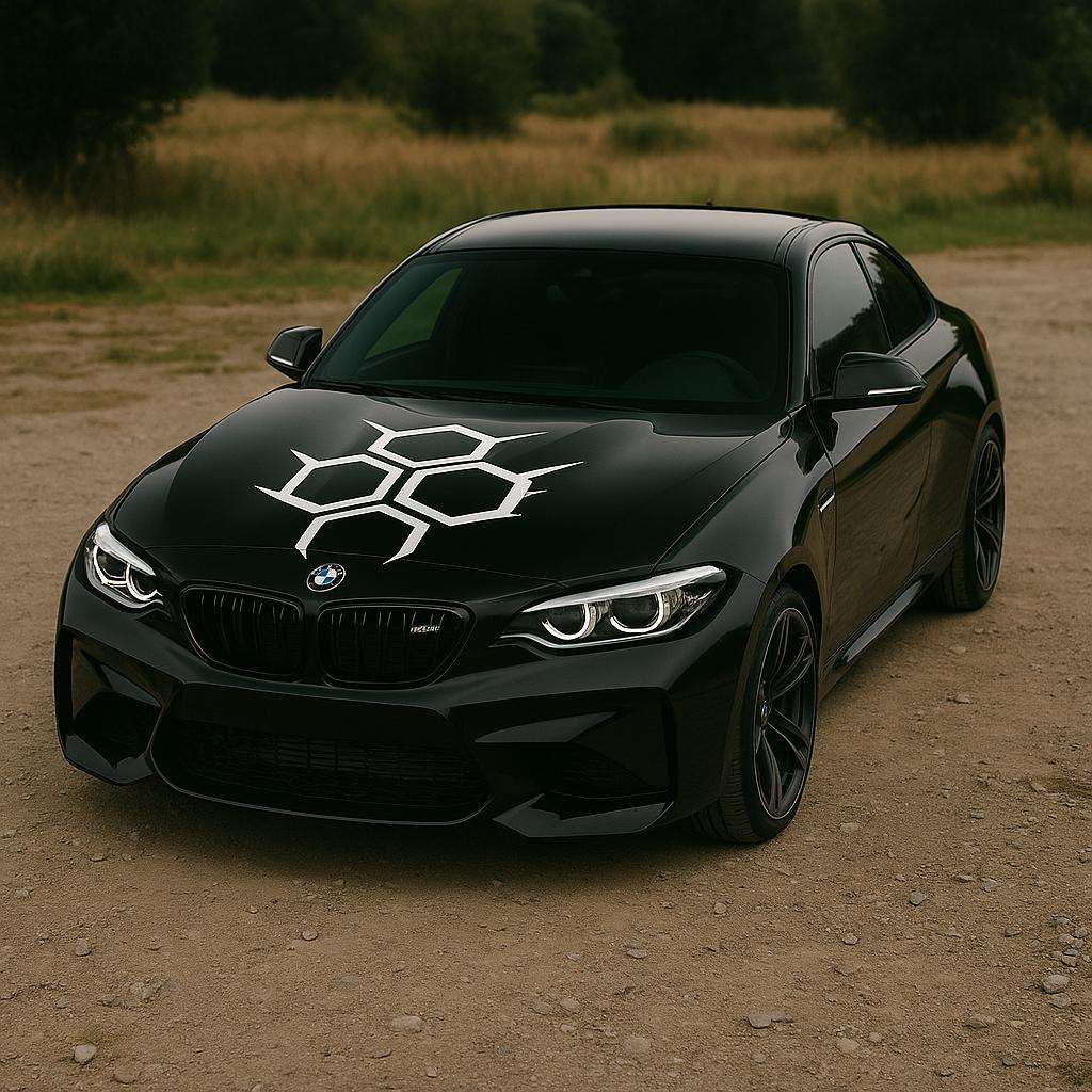 Honeycomb Hood Car Decal | Sport Car Vinyl Sticker | 4x4 Truck Graphic | Science Stripe Car Wrap Gift for Him | Auto Upper Cowl Cool Decals