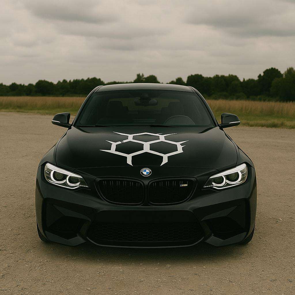 Honeycomb Hood Car Decal | Sport Car Vinyl Sticker | 4x4 Truck Graphic | Science Stripe Car Wrap Gift for Him | Auto Upper Cowl Cool Decals