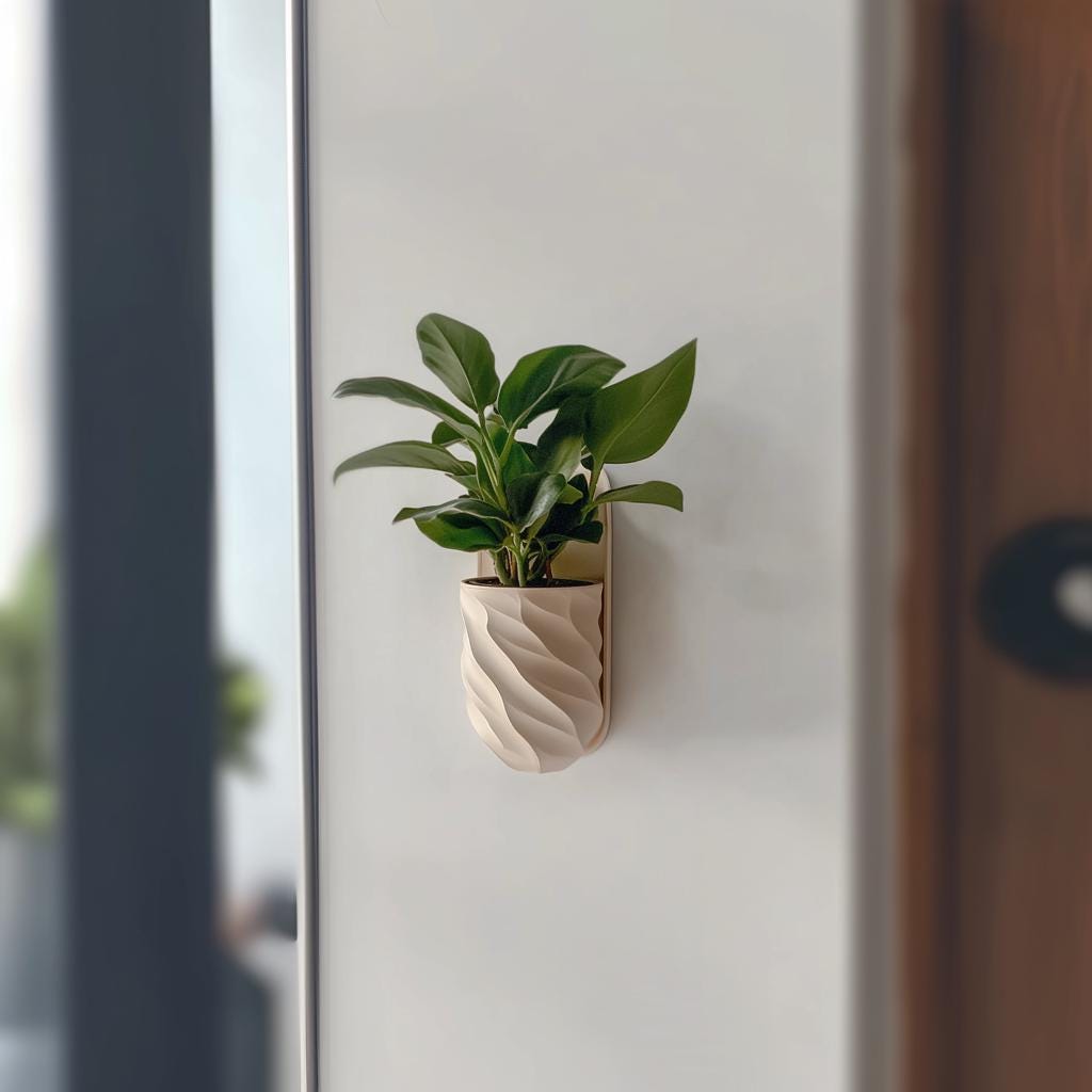 Wall Mounted Planter | 3D Printed Indoor Plant Pot | Vertical Garden Decor | Modern Wall Vase | Minimalist Plant Holder