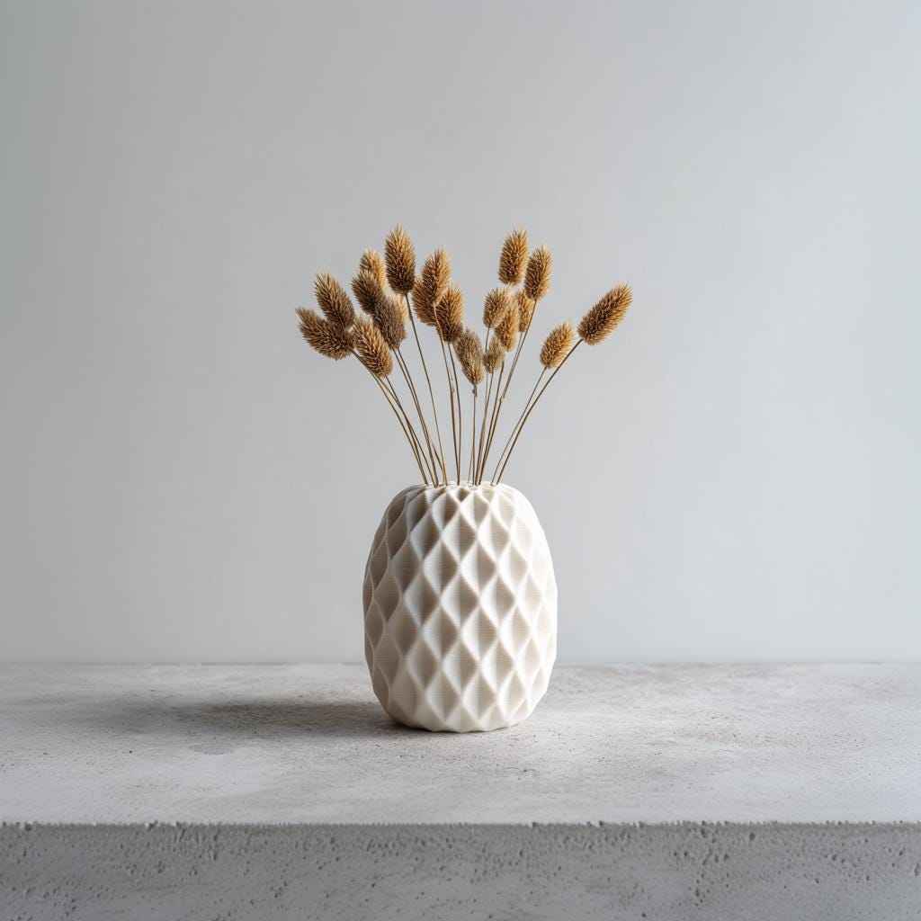 Geometric Vase | Minimalist 3D Printed Home Decor | Modern Flower Vase | Original Gift for Her | Unique Desk or Shelf Accent