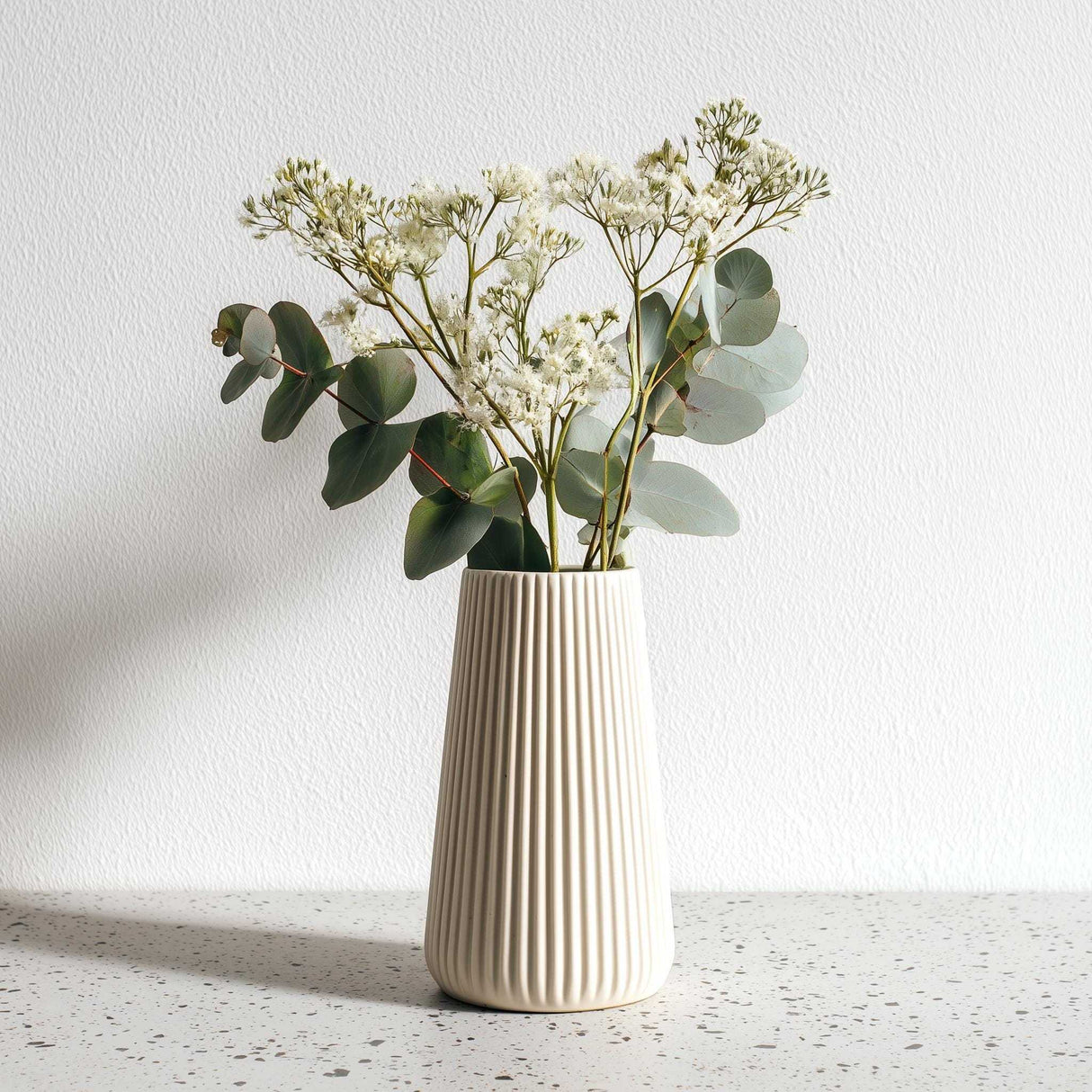 3D Printed Origami Vase | Minimalist Ribbed Vase for Fresh Dried Flowers | Modern Geometric Home Decor | Unique Gift for Her | Table Flower