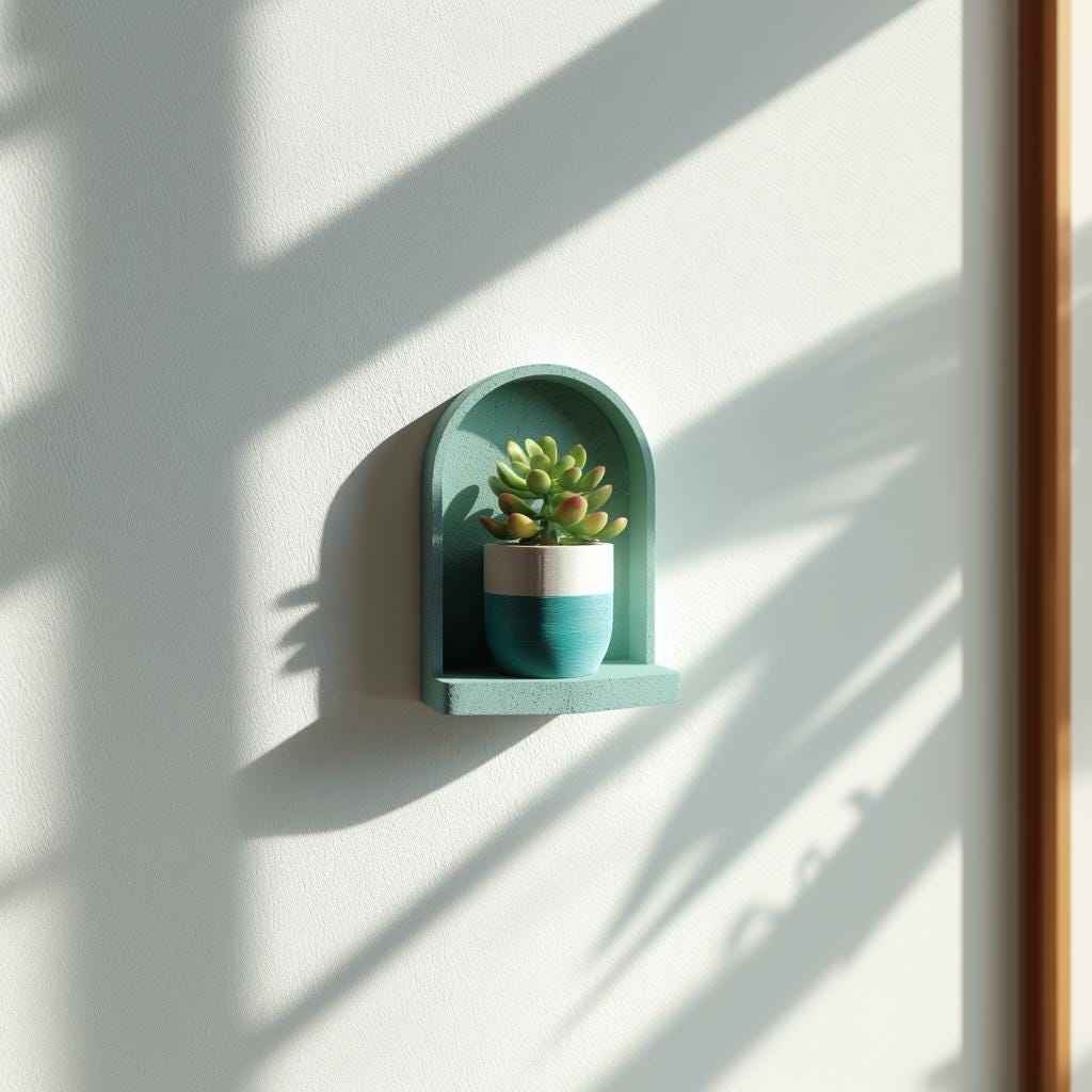 3D Printed Wall Shelf | Small Plant Display Shelf | Meditation Altar Shelf | Mini Shelf | Aesthetic Boho Room Wall Hanging Decor