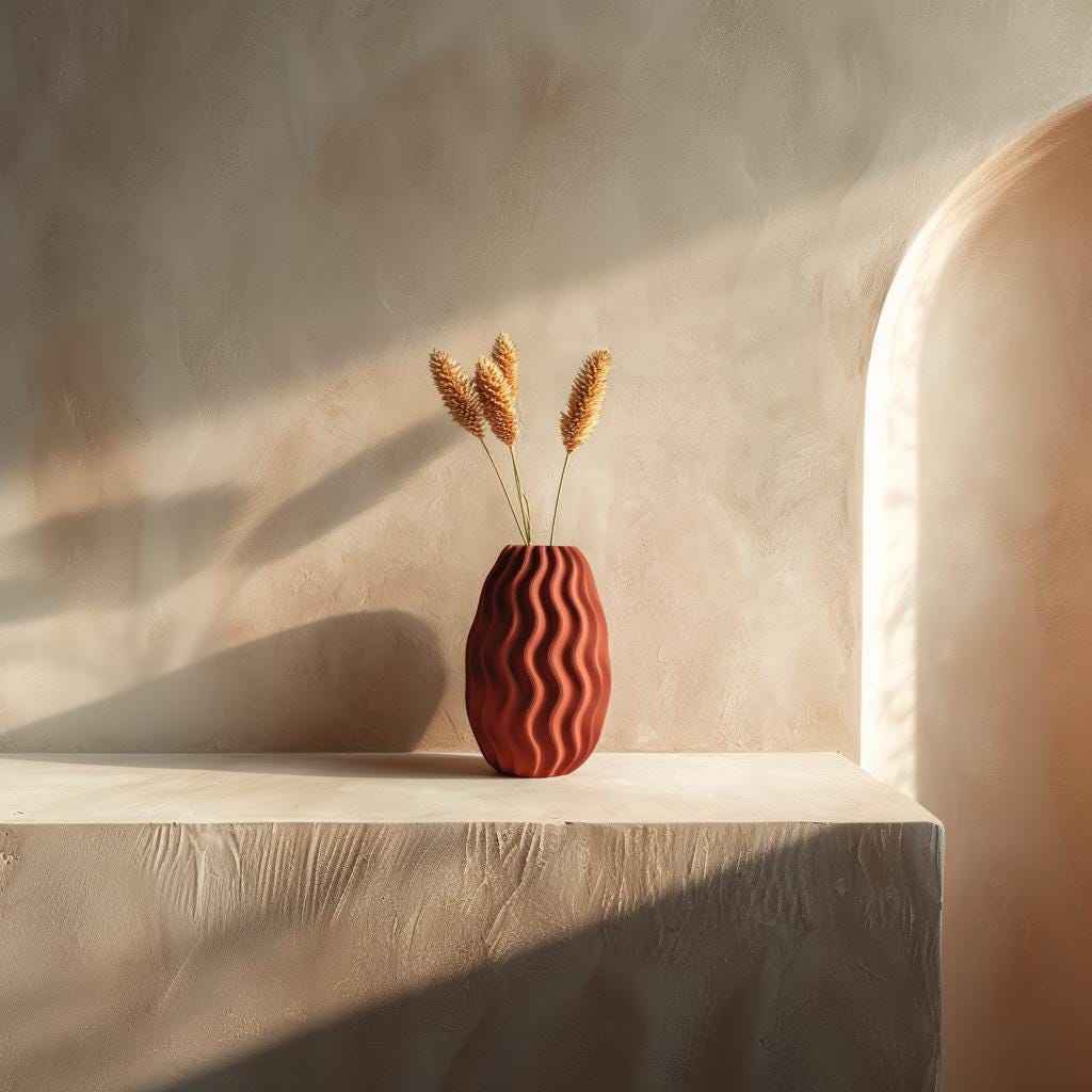 3D Printed Wavy Vase | Modern Terracotta Style Vase | Minimalist Organic Vase | Decorative PLA Plastic Vase for Dried Flowers