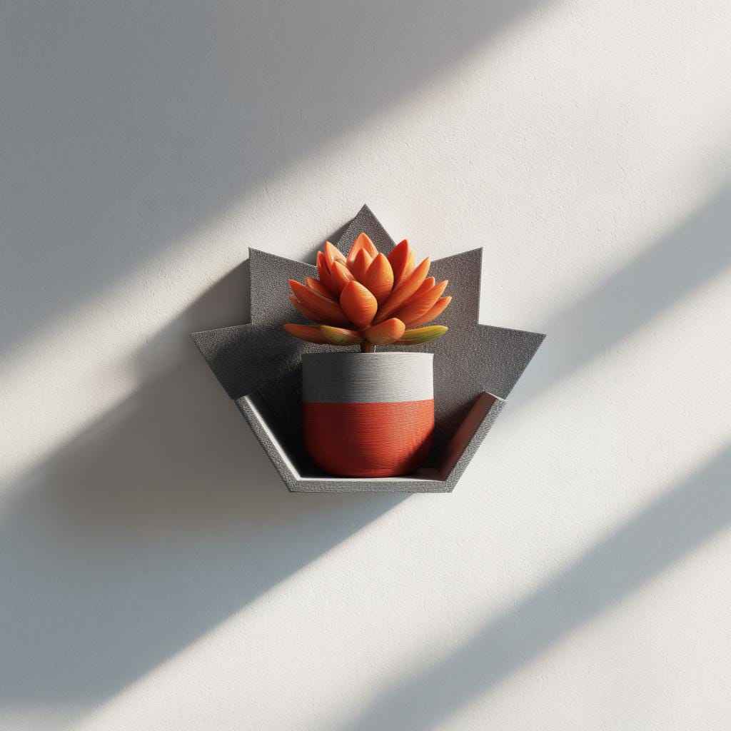 Maple Leaf 3D Printed Shelf | Geometric Decorative Wall Shelf | Modern Floating Shelf | Plant Display Shelf | Minimalist Room Wall Decor