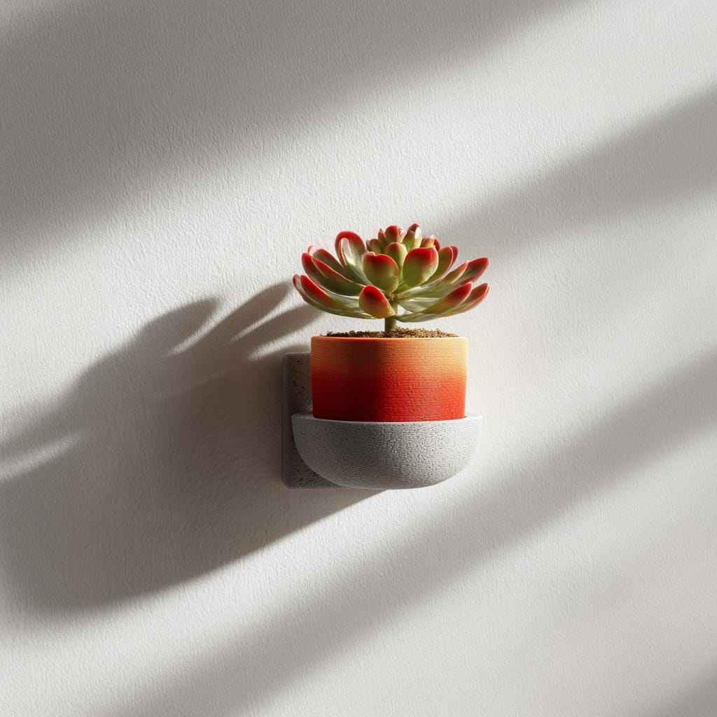 3D Printed Mug Flowerpot Shelf | Decorative Wall Mounted Shelf | Modern Shelf for Plants | Minimalist Home Accent | Unique Wall Decor