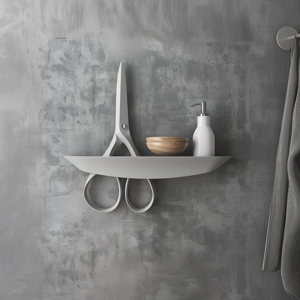 3D Printed Scissors Wall Shelf | Modern Artistic Floating Shelf Design | Unique Functional Home Decor | Contemporary Creative Wall Accent