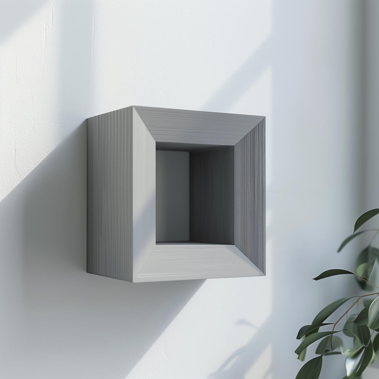 3D Printed Geometric Wall Shelf | Modern Minimalist Floating Shelf Design | Unique Square Shape Decor | Contemporary Home Wall Accent