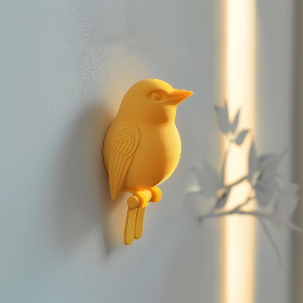 3D Printed Bird Wall Decor | Modern Minimalist Nature Inspired Design | Unique Contemporary Home Accent | Artistic 3D Printed Sculpture