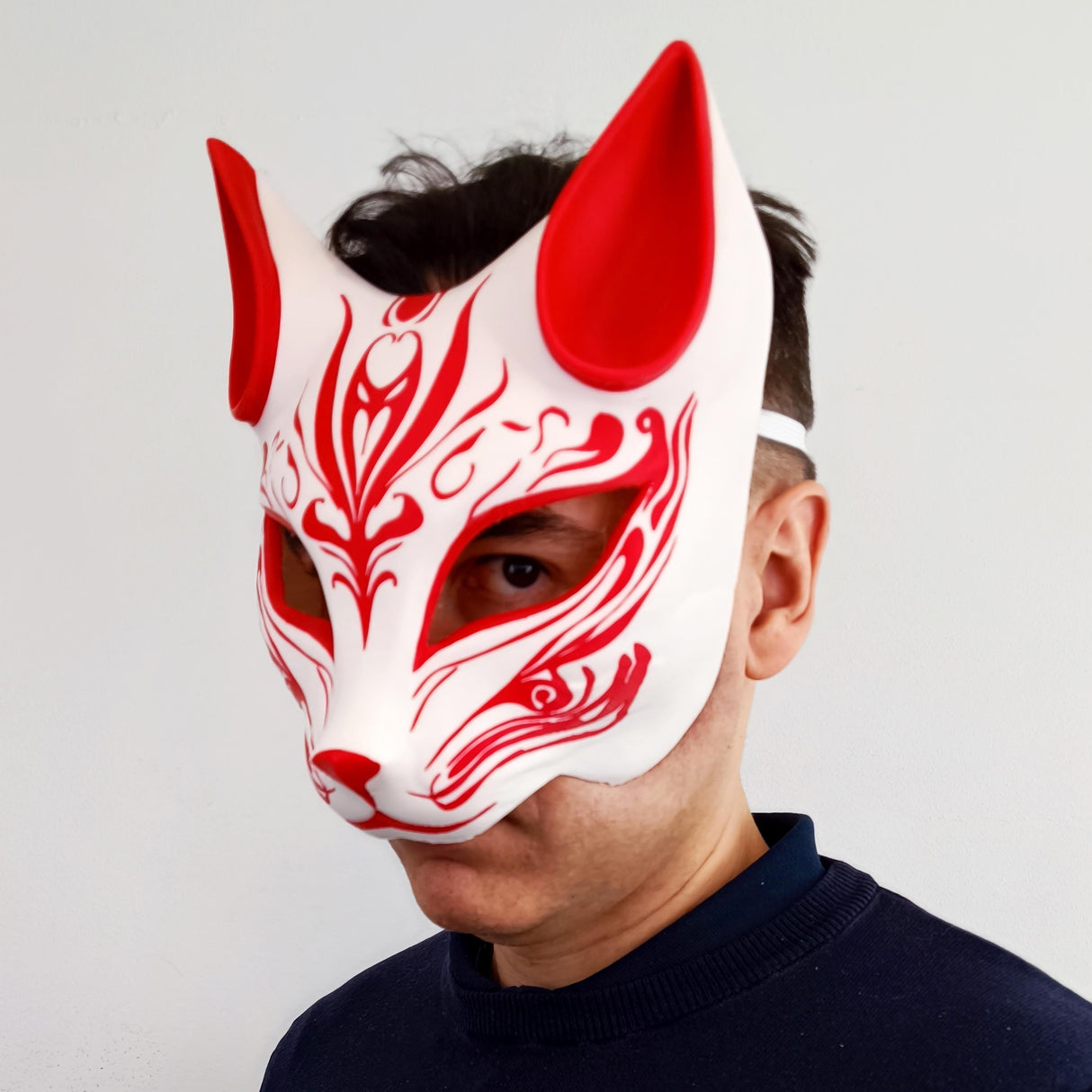 Red Fox Mask | 3D Printed Japanese Mask | Anime Cosplay Mask