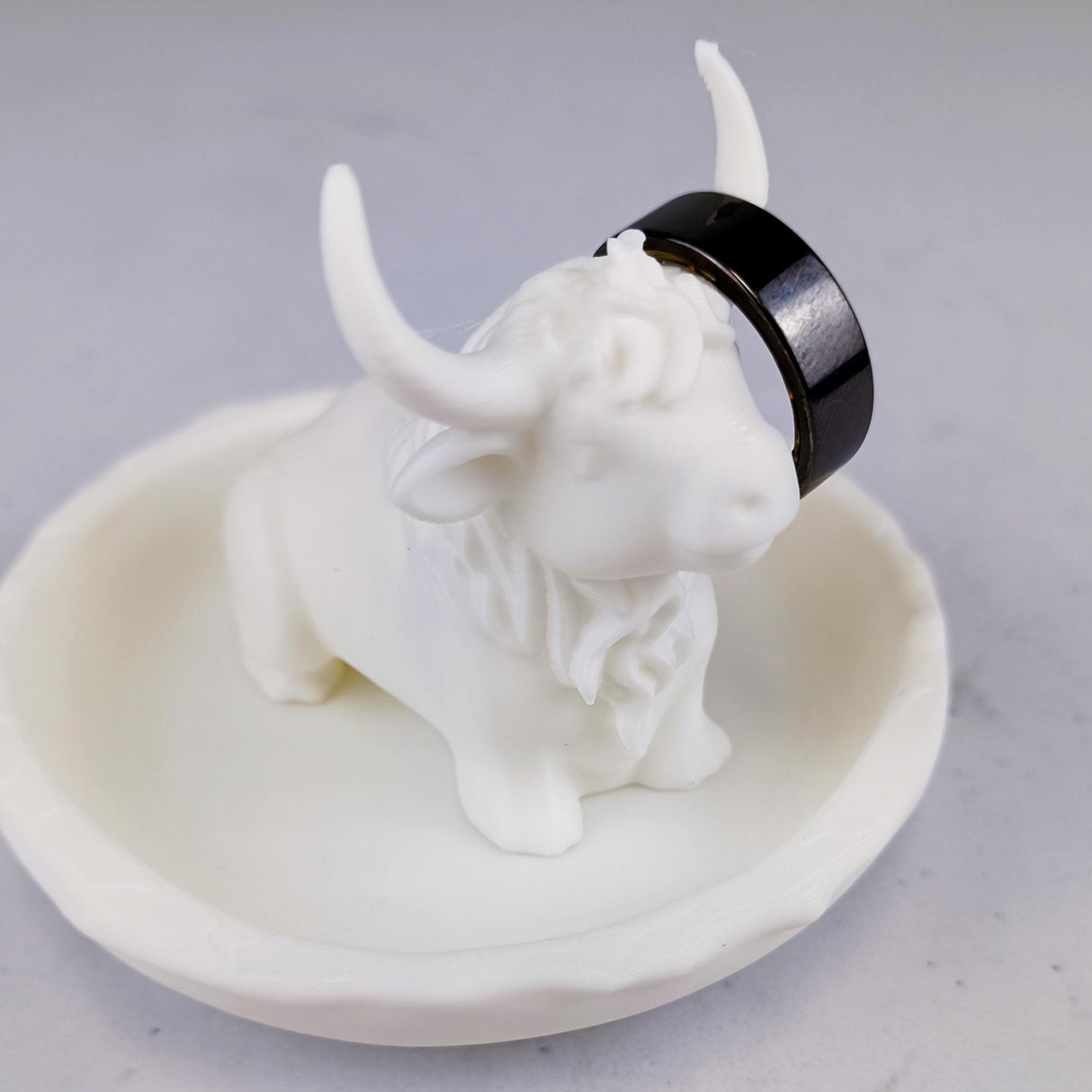 Highland Cow Jewelry Dish | 3D Printed Ring Holder | Cute Cow Trinket Tray
