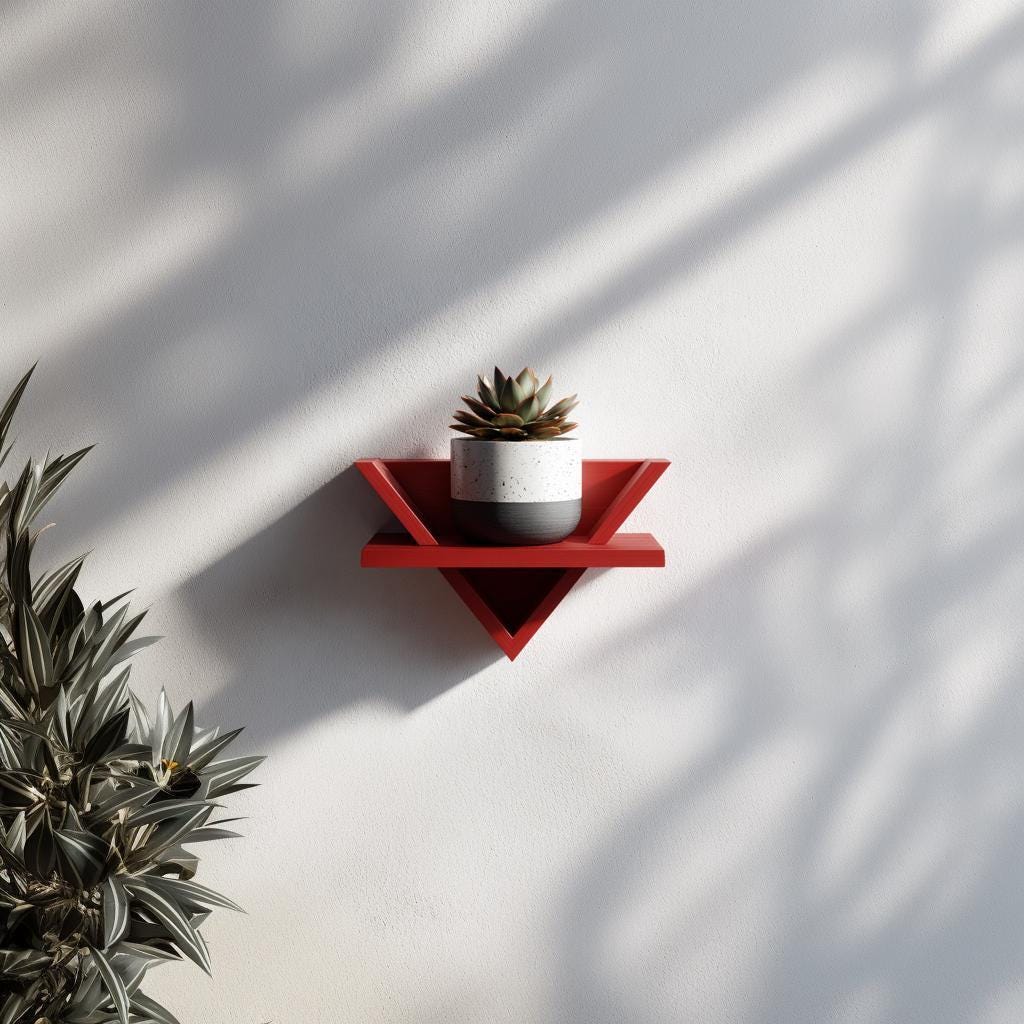 3D Printed Wall Triangle Shelf | Small Plant Display Shelf | Altar Shelf