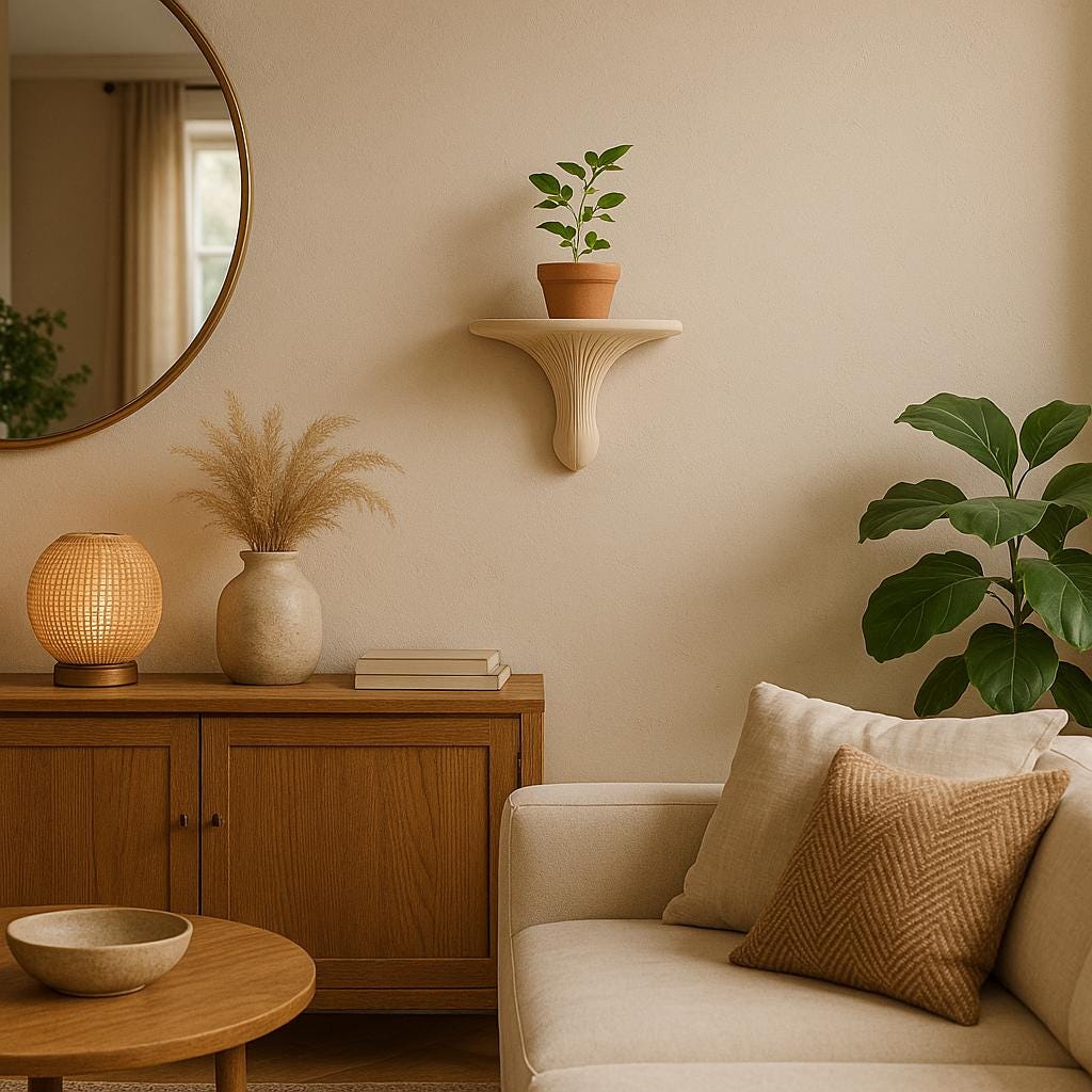 3D Printed Mushroom Wall Shelf | Floating Shelf | Organic Modern Decor