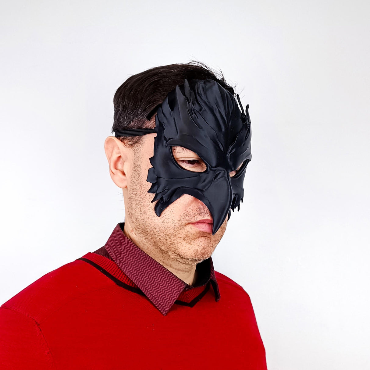 3D Printed Raven Mask | Gothic Bird Warrior Mask | Plague Doctor Cosplay Fantasy Beak Mask