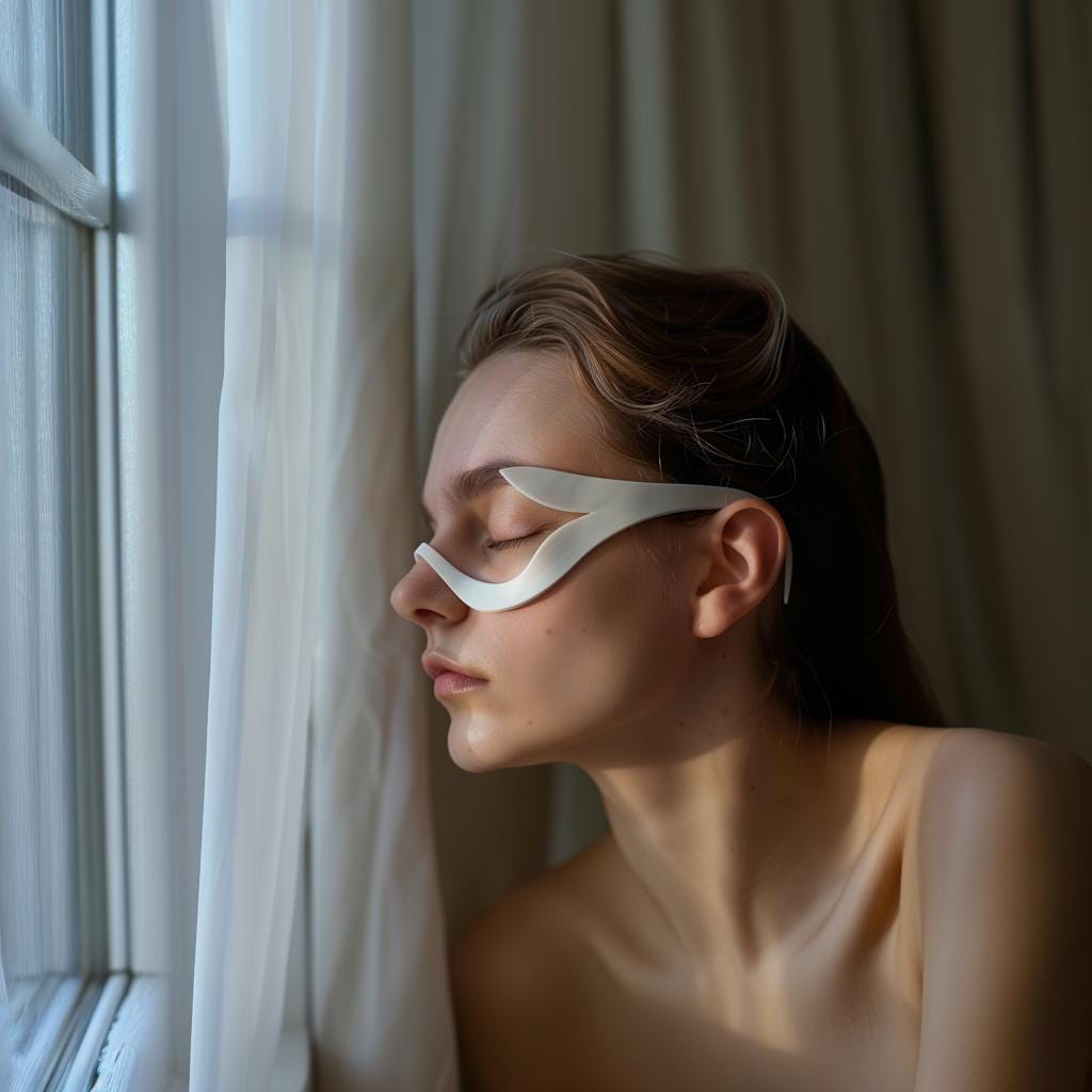 3D Printed Minimal Visor Mask Glasses | Modern Sculptural Cosplay Facepiece | Futuristic Costume Accessory for Parties, Festivals and Events