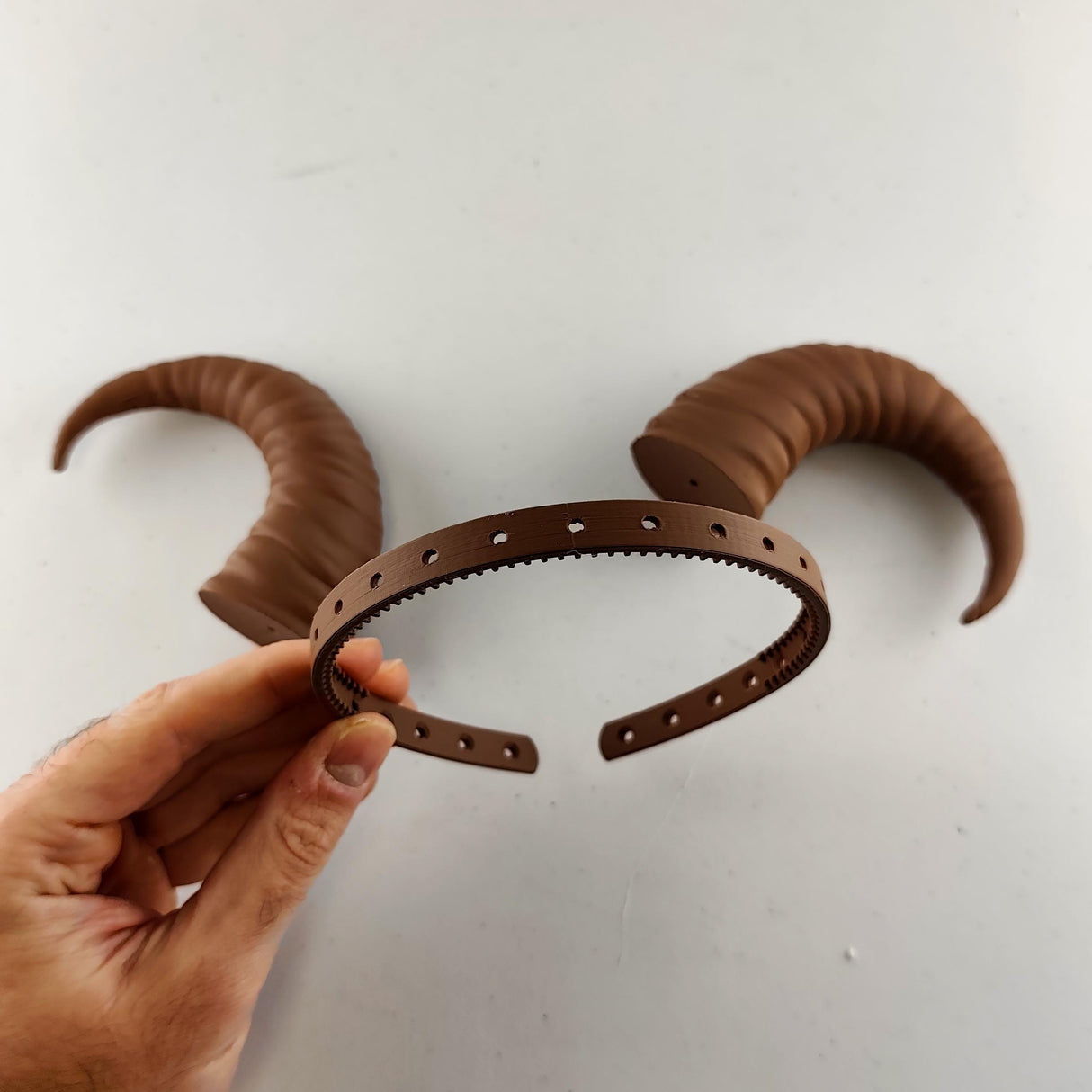 Curved Ram Horns | 3D Printed Demon Horns | Fantasy Cosplay Headpiece