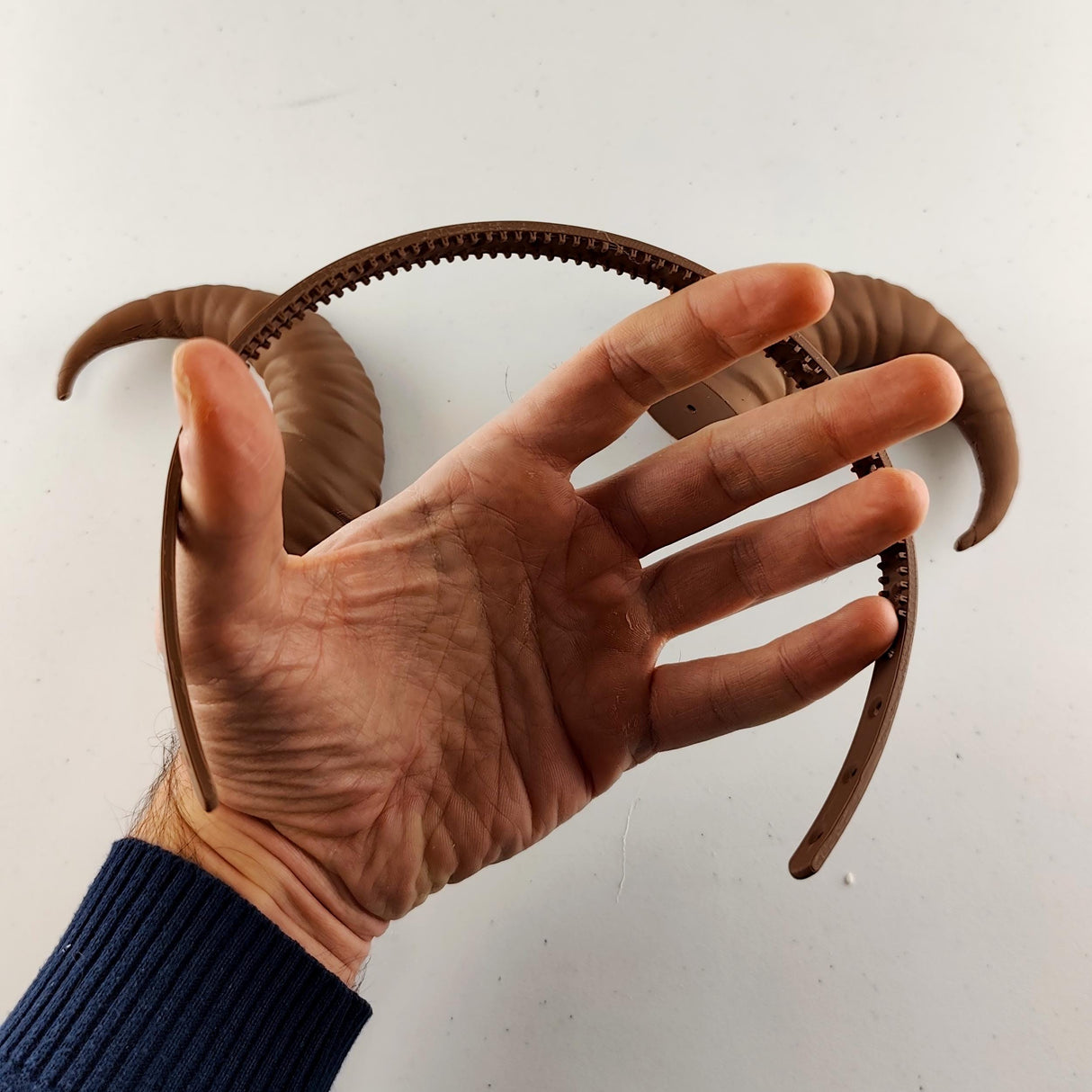 Curved Ram Horns | 3D Printed Demon Horns | Fantasy Cosplay Headpiece