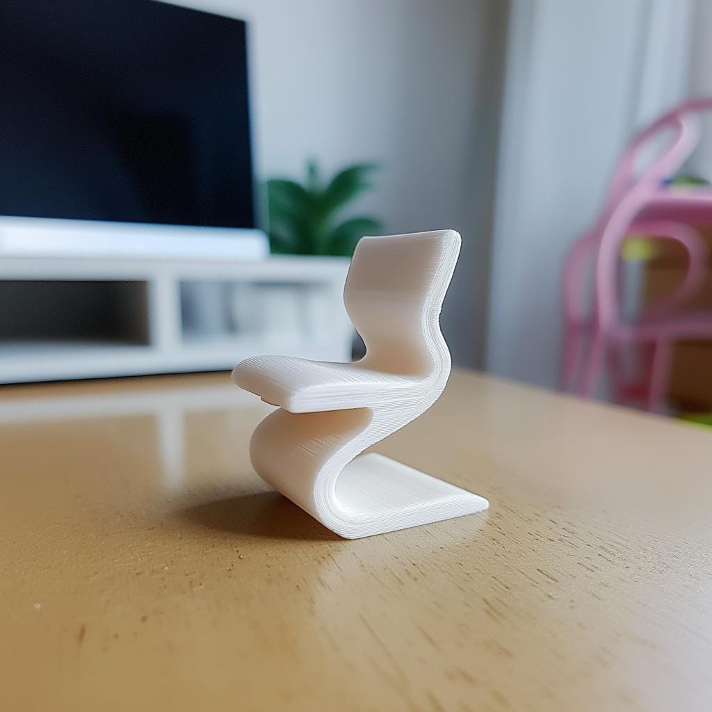 Dollhouse Modern Wiggle Chair | 1:12 Scale Miniature Chair | 3D Printed Funky Desk Chair