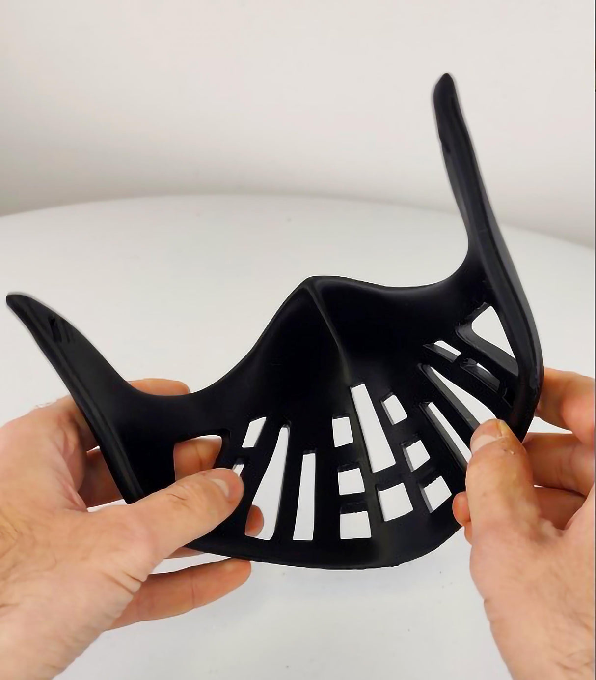 Futuristic Warrior Face Mask | Black 3D Printed Helmet | Cosplay Mask for Men