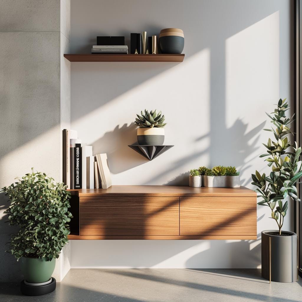 3D Printed Shelf | Geometric Pyramid Wall Shelf | Modern Floating Shelf for Plants