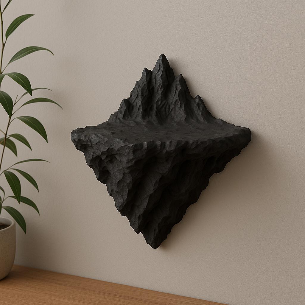 Mountain Wall Shelf | 3D Printed Floating Shelf | Volcanic Rock Decor | Adventure-Themed Shelf | Geometric Rock Shelf | Nature Inspired Art