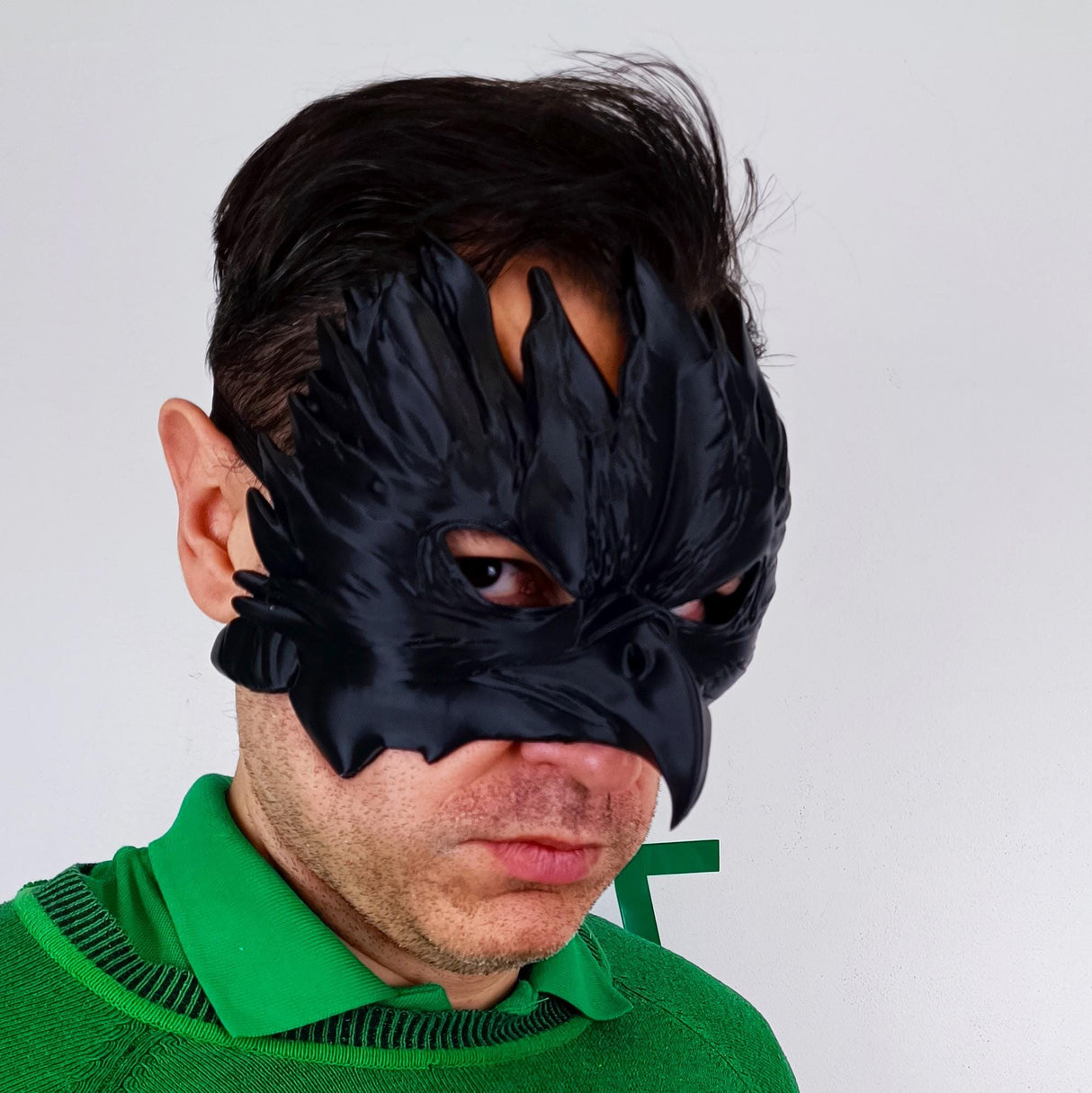 Black Raven Mask | Plague Doctor Cosplay Gothic Bird Mask | 3D Printed Fantasy Warrior Mystical Shaman Mask