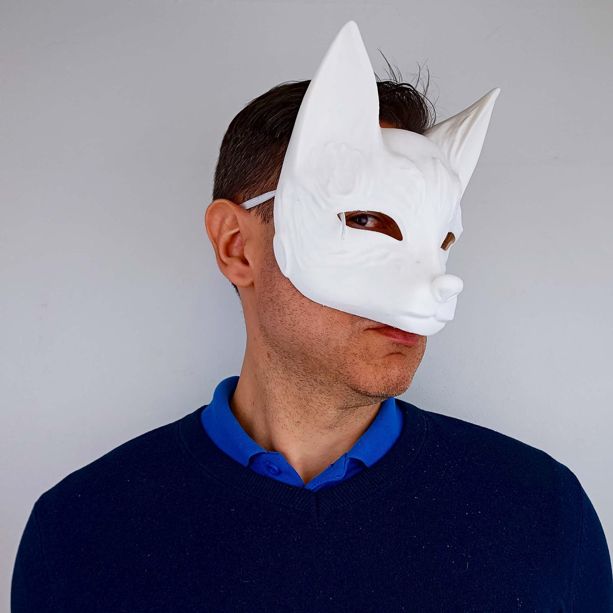 3D Printed Kitsune Mask | Fox Spirit Mask | Japanese Cosplay Festival Mask