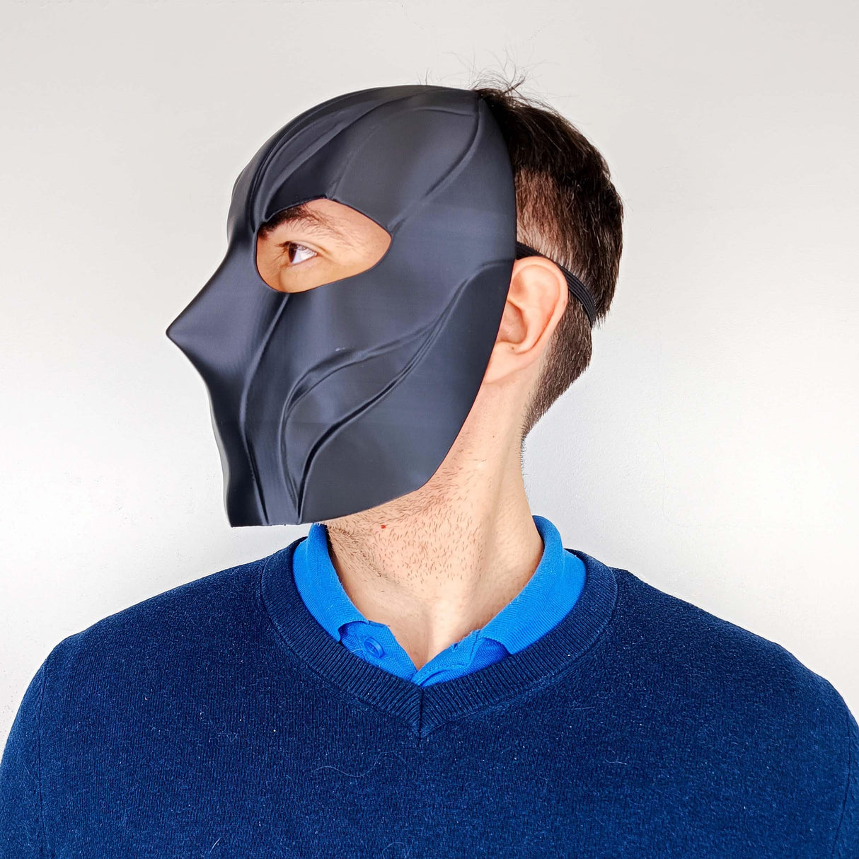 Black Tactical Face Mask | 3D Printed Full Face Mask for Men | Cyberpunk Costume Prop | Halloween Cosplay Mask | Matte Armor Mask