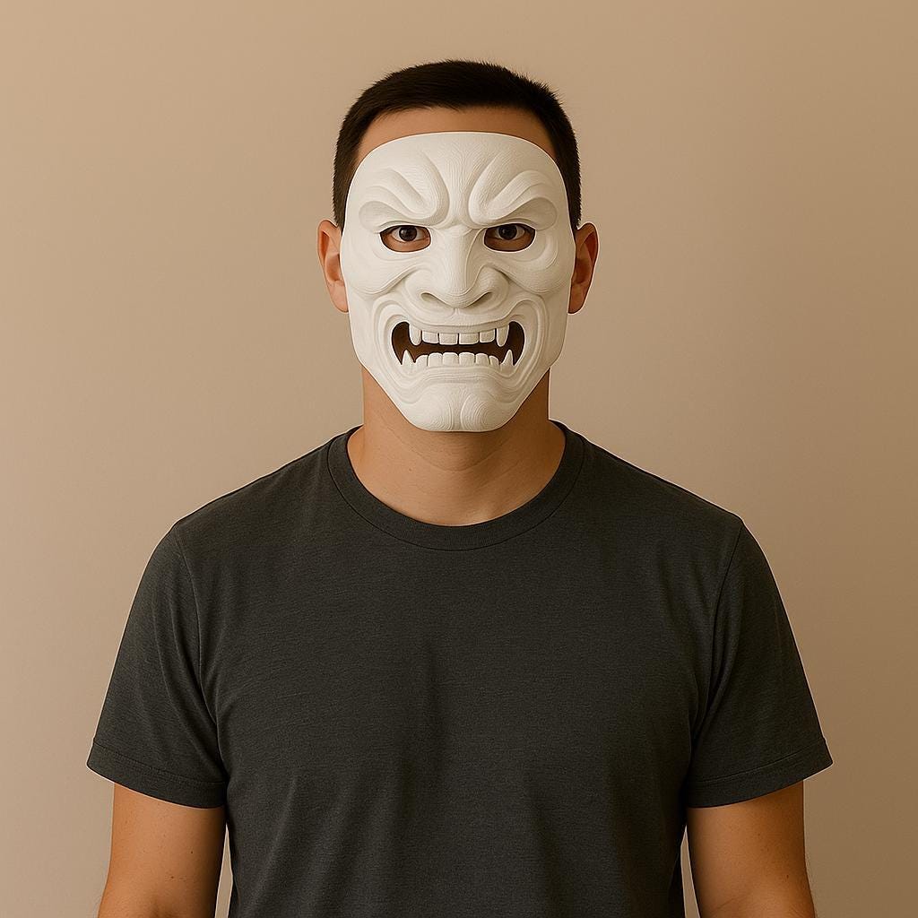 Full Oni Samurai Mask | 3D Printed Demon Mask | Japanese Warrior Cosplay | White Oni Mask | Halloween Costume | Scary Face Mask Gift for Him