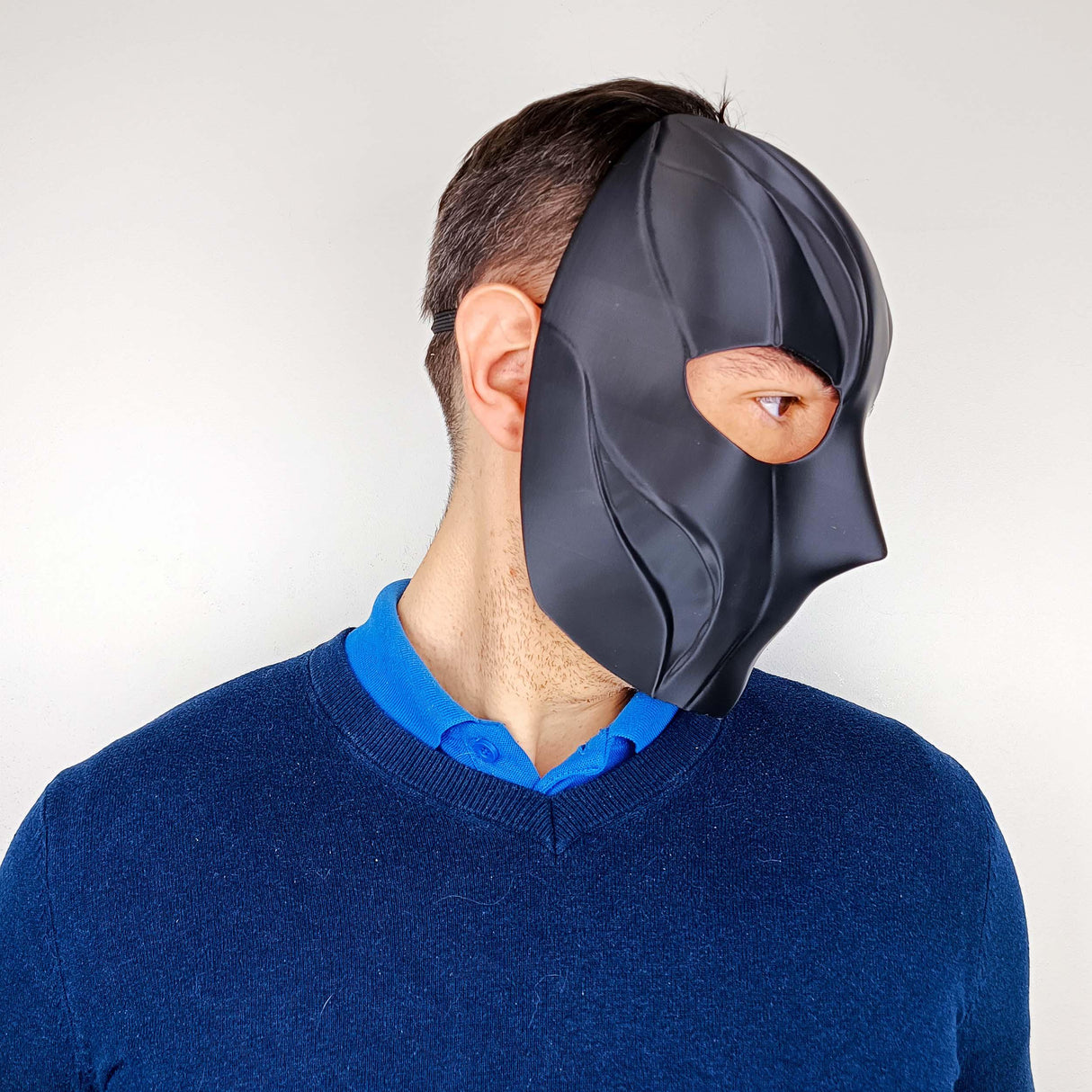 Black Tactical Face Mask | 3D Printed Full Face Mask for Men | Cyberpunk Costume Prop | Halloween Cosplay Mask | Matte Armor Mask